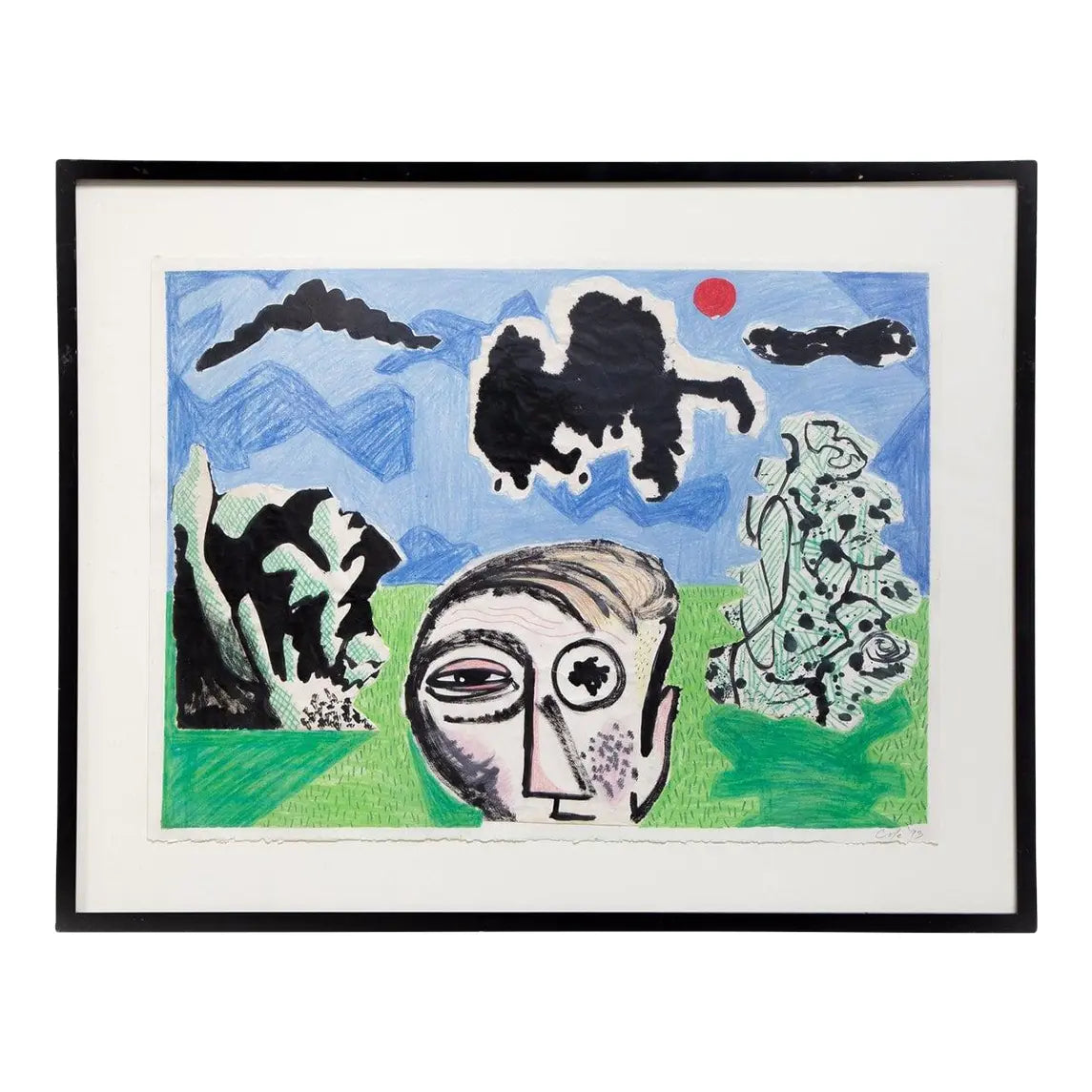 1990s Untitled Abstract Painting by Cole