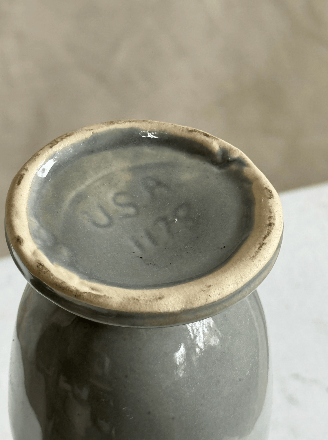 Antique 1940's Art Deco Shawnee Pottery Gray Bud Vase