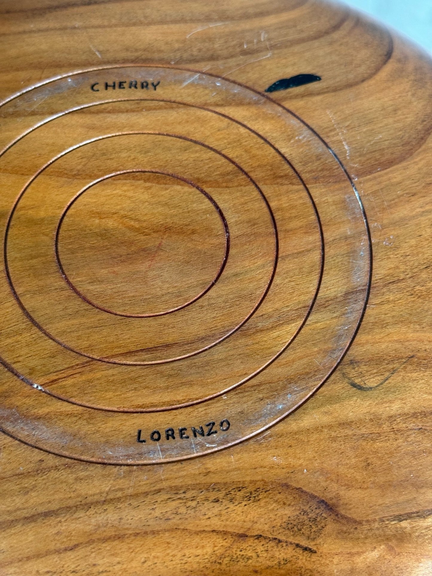 Cheery Wood Bowl Signed Lorenzo