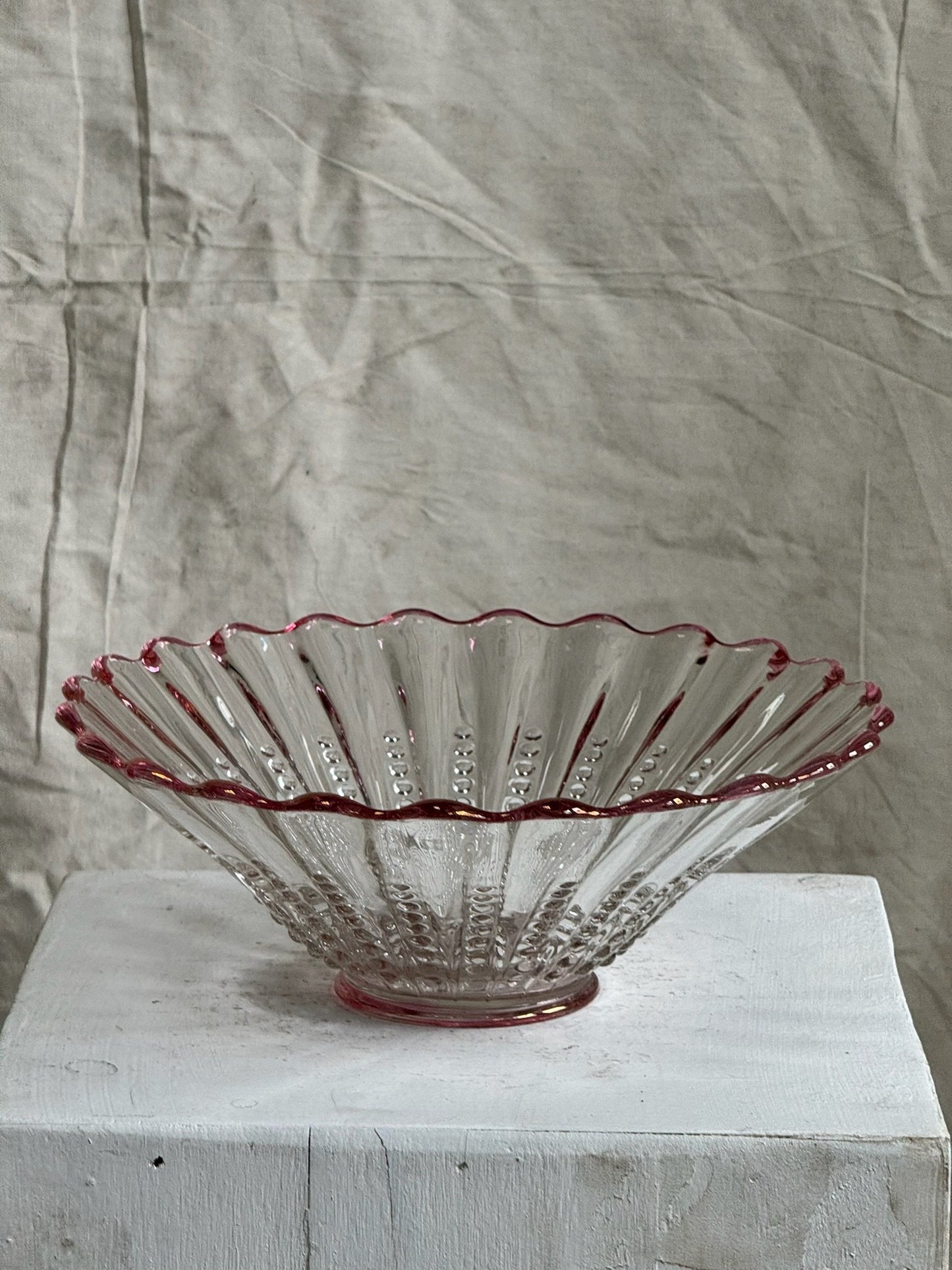 Vintage Depression Oyster And Pearl Pink bowl