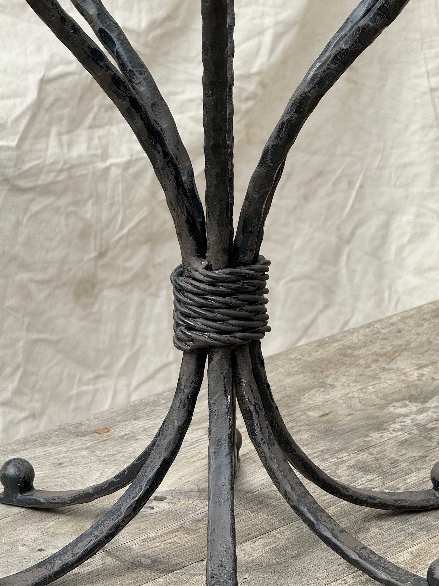 Vintage Scrolled Cast Iron Candelabrum