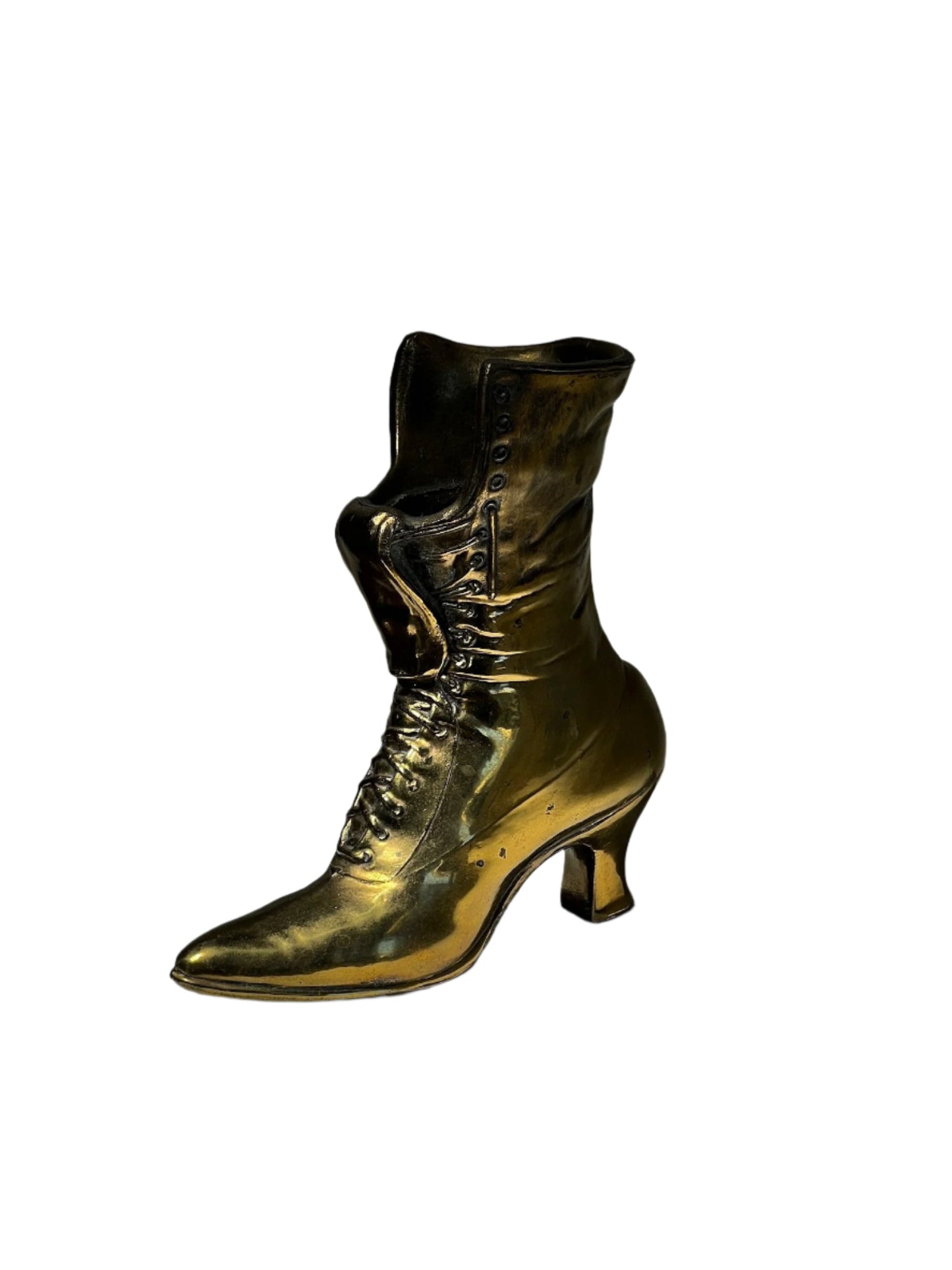 Vintage Victoria style cast brass boot window planter