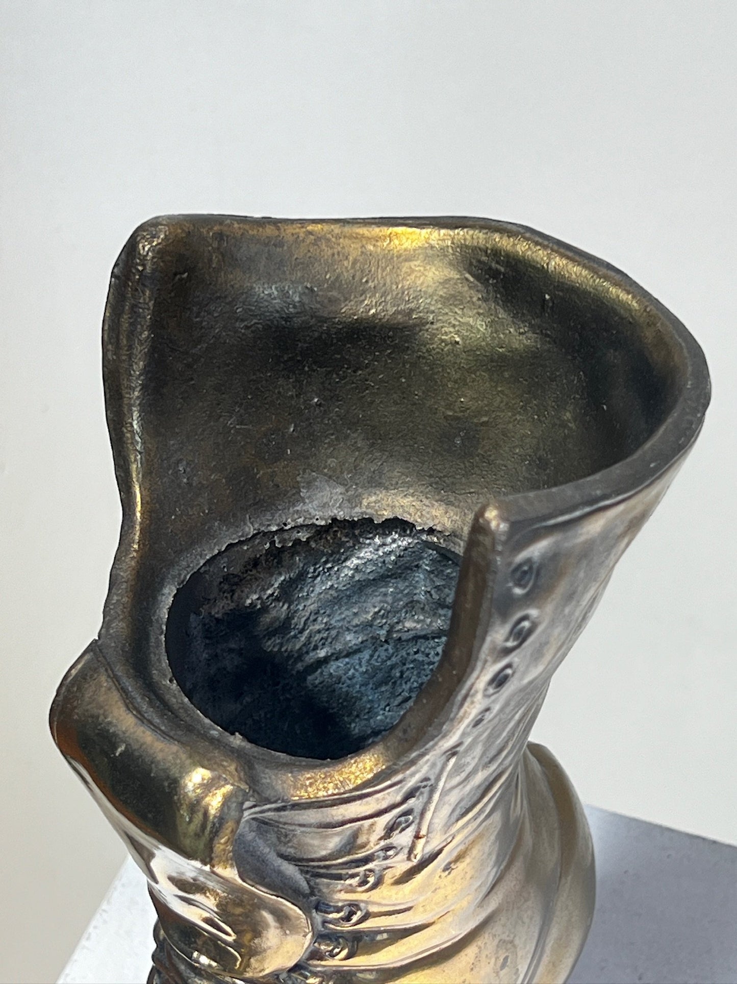 Vintage Victoria style cast brass boot window planter