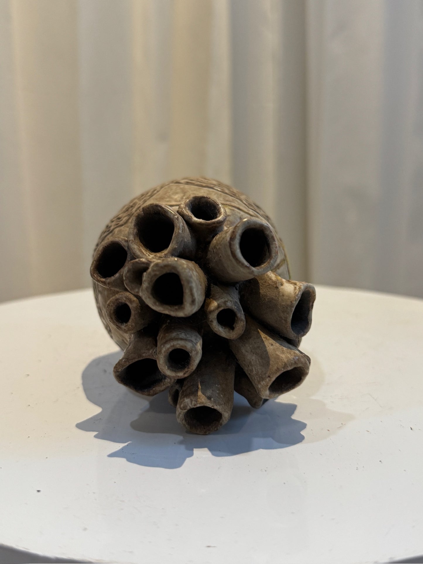 Handcrafted Ceramic Bud Vase Sunrise with Human Heart-Inspired Design