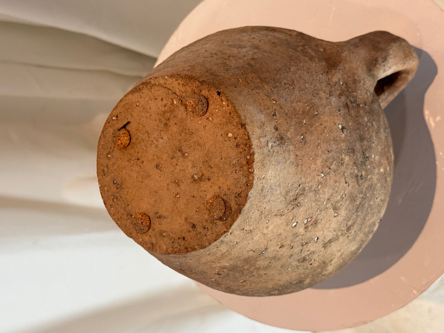 Antique Handcrafted Terracotta Pot | Rustic Amphora-Style Clay Vessel with Handle