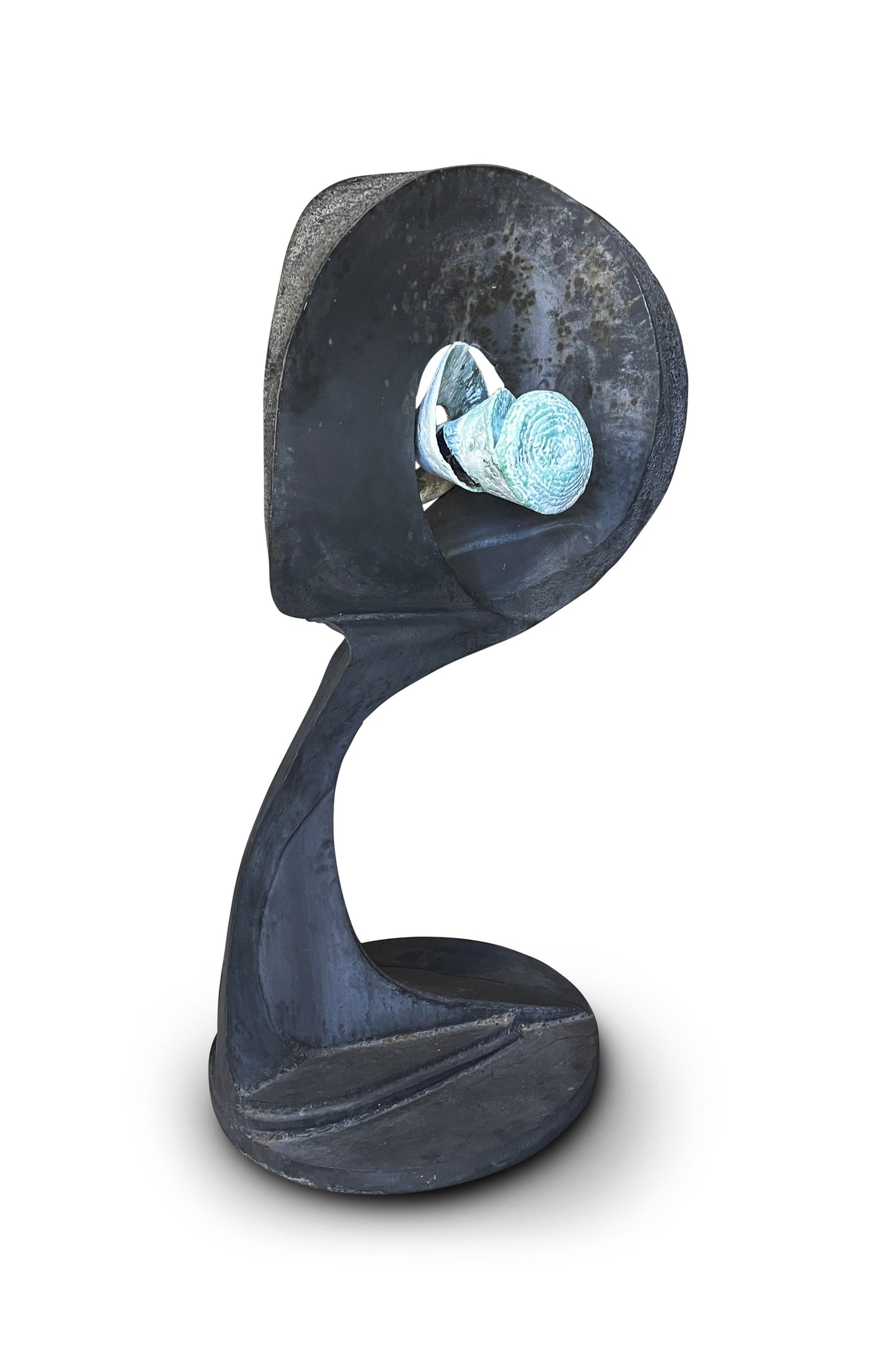 Vintage Large Iron Abstract Sculpture