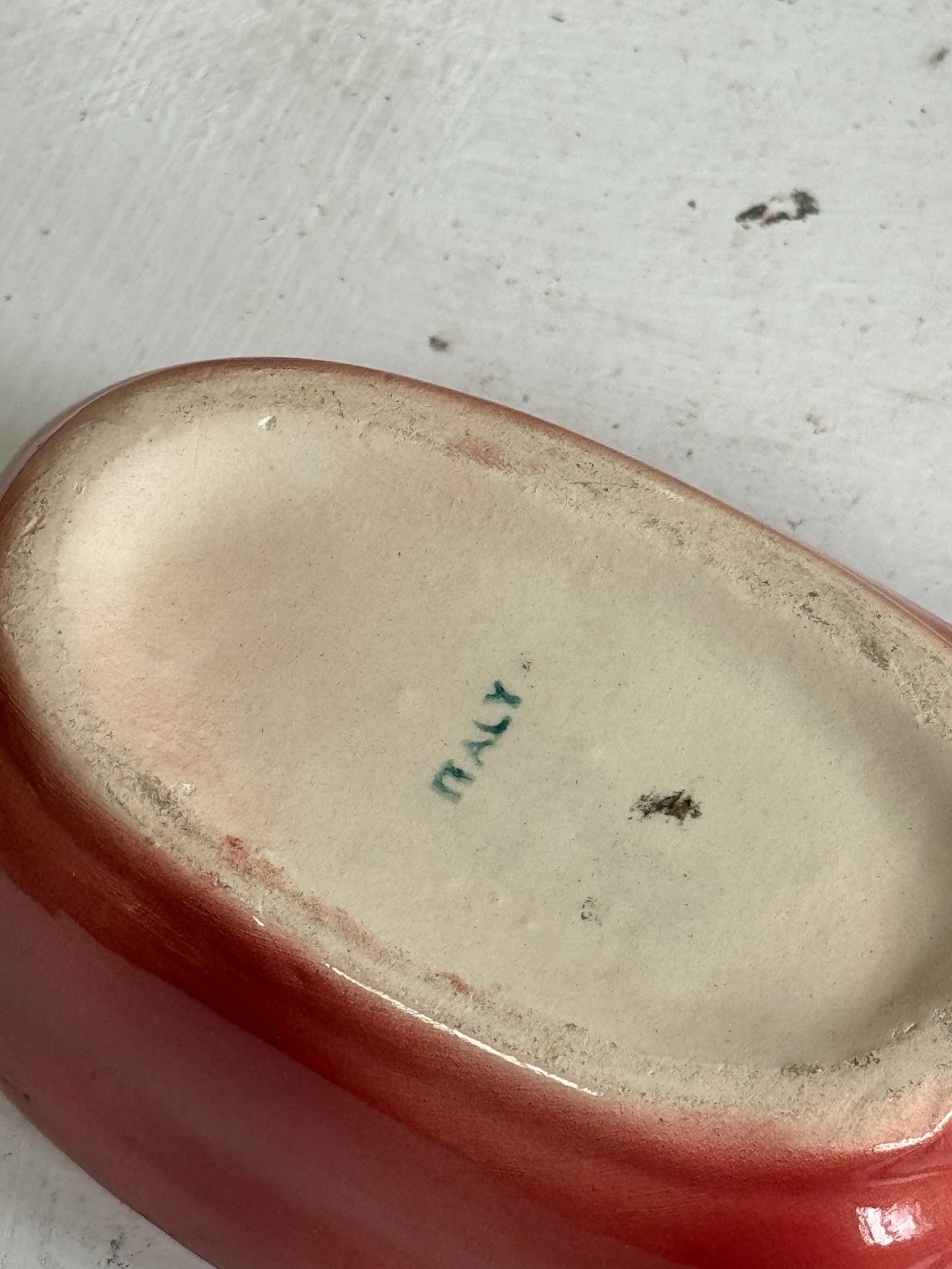 Vintage Hand Painted Chili Pepper Salsa Bowl & Spoon 3 piece Set