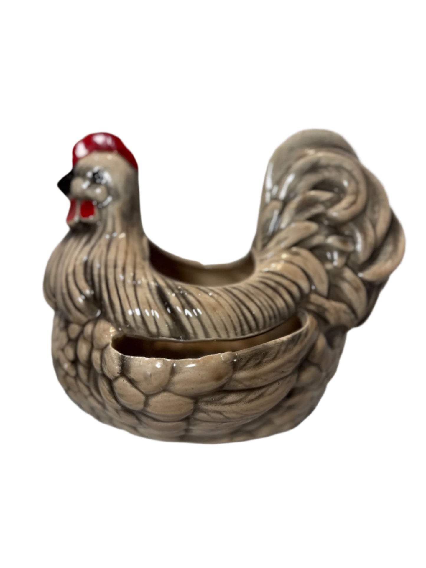 Vintage 1976 Arnel's Hand-Painted Ceramic Hen Planter – Farmhouse Country Decor