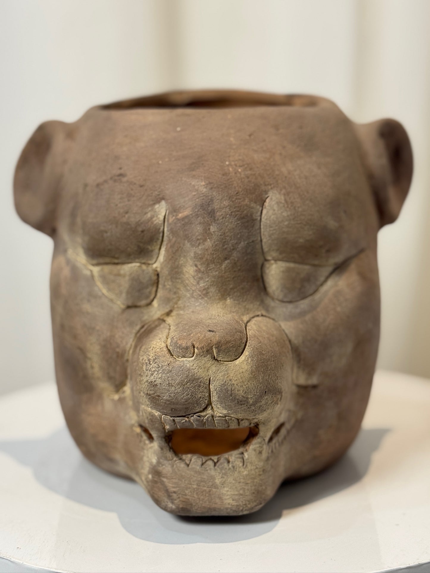 Vintage Jaguar Pot in the Style of Zoomorphic Pot from Tabasco