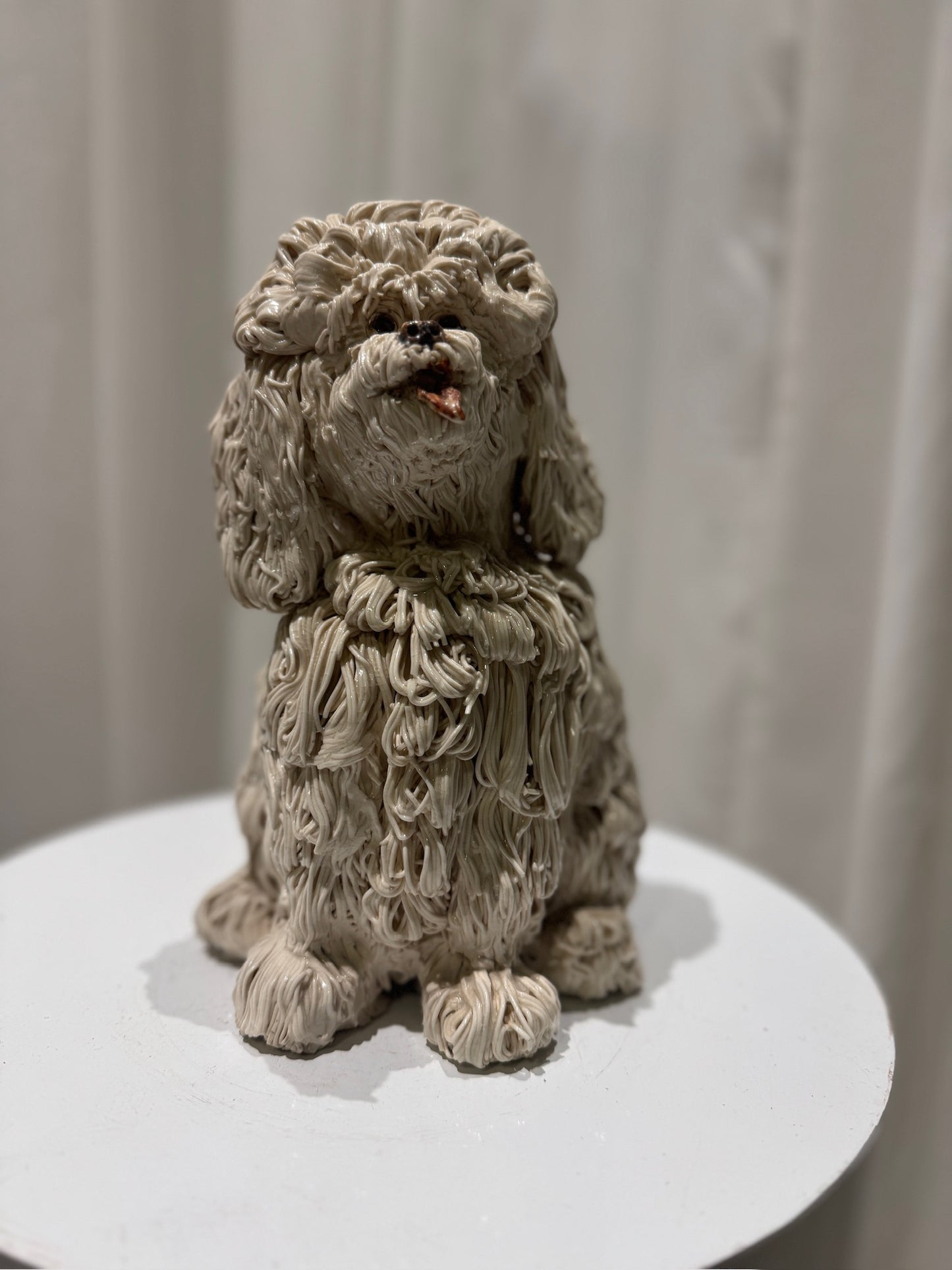 Vintage Mid-Century Ceramic Spaghetti Poodle Figurine