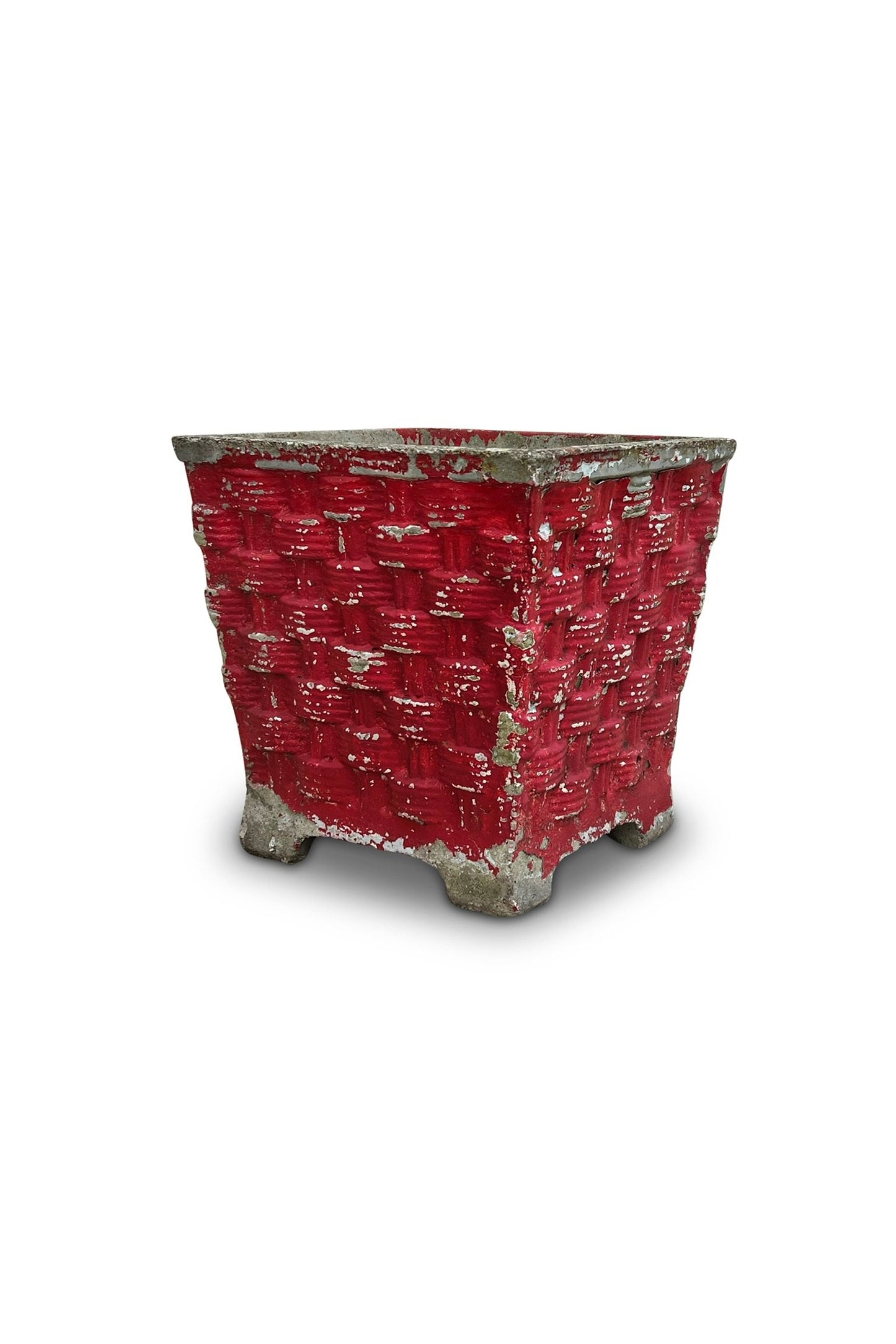 Willy Guhl Woven Planter – Vintage Concrete Outdoor Planter