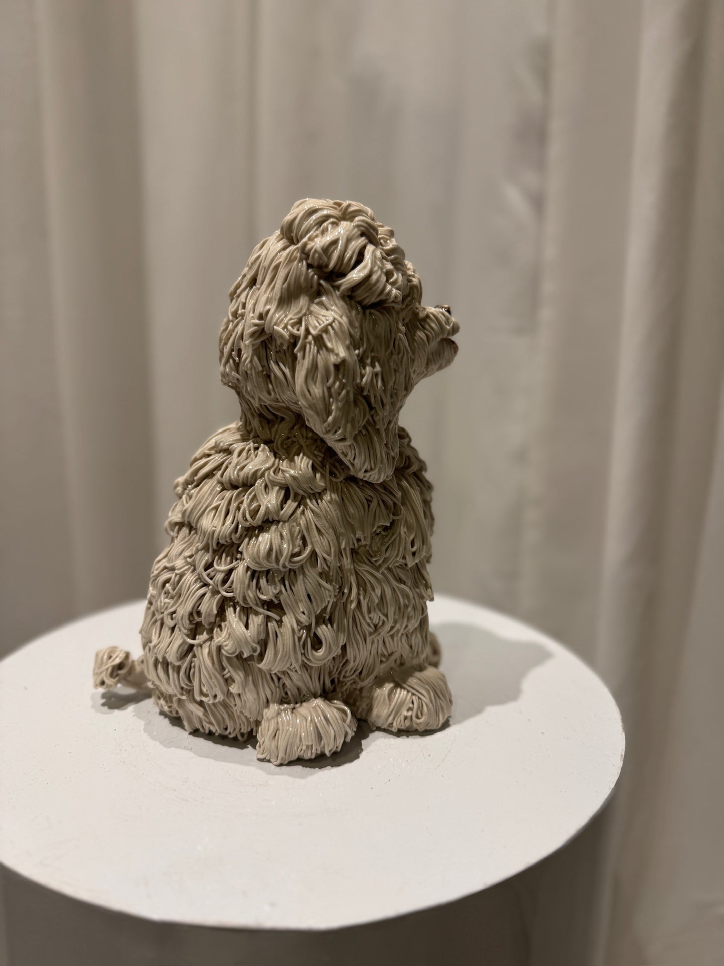 Vintage Mid-Century Ceramic Spaghetti Poodle Figurine