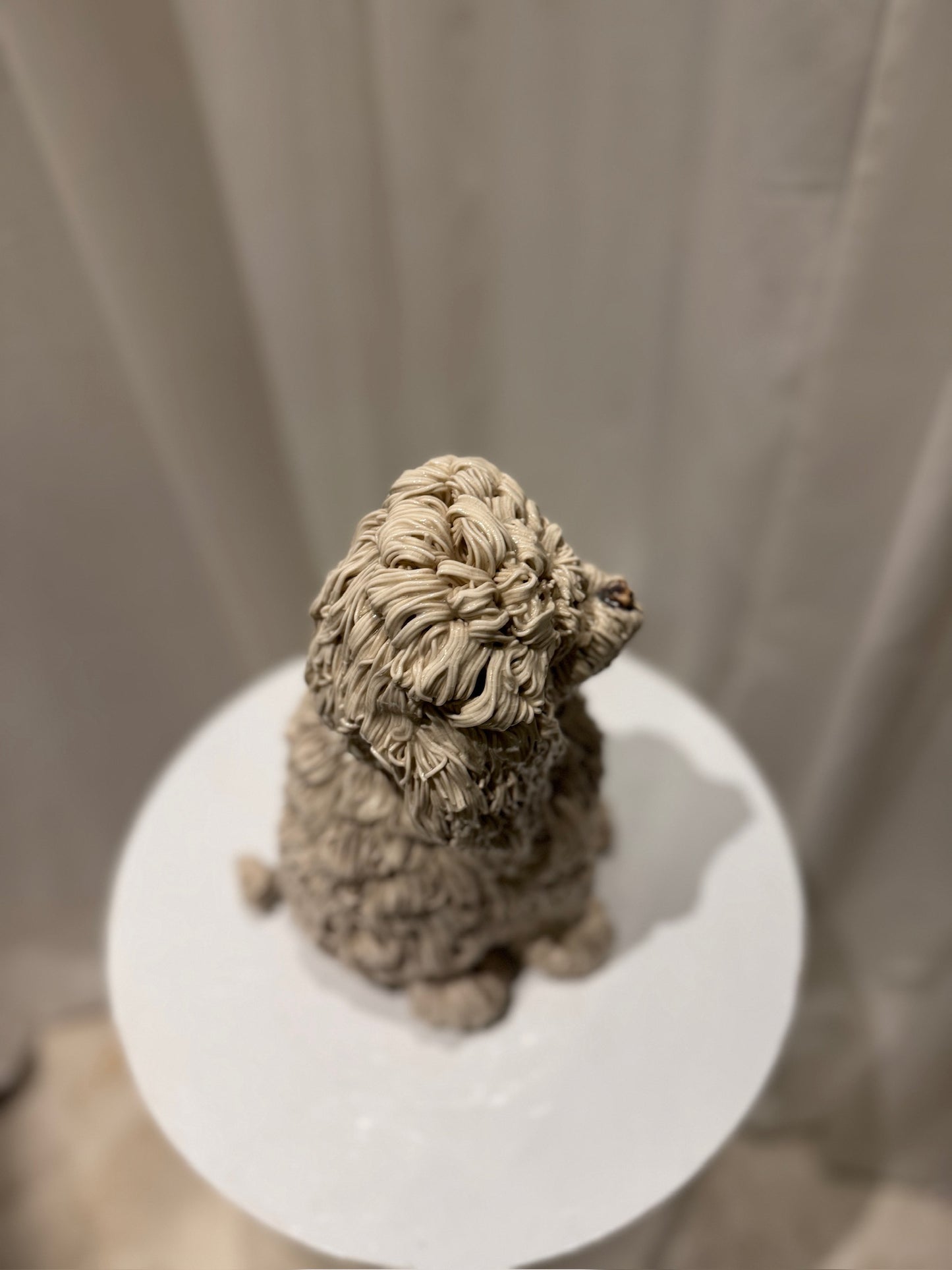 Vintage Mid-Century Ceramic Spaghetti Poodle Figurine