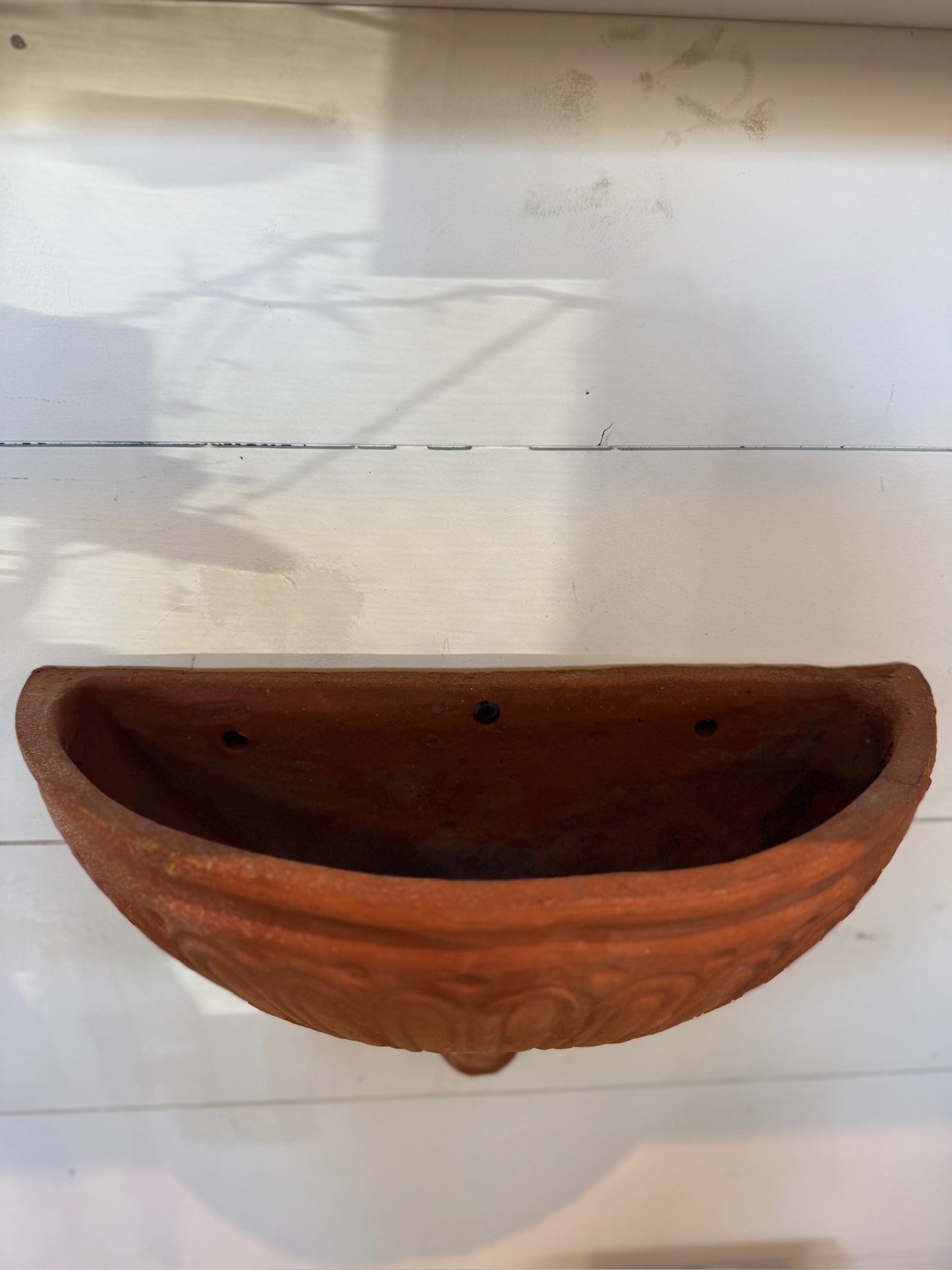 Vintage Italian Terracotta Wall Pocket Planter – Handcrafted Fluted Design