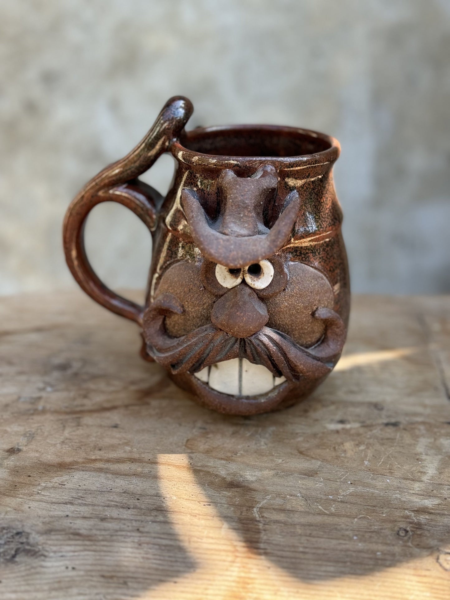 Cowboy Western Face Mug Signed By Robert Eakin