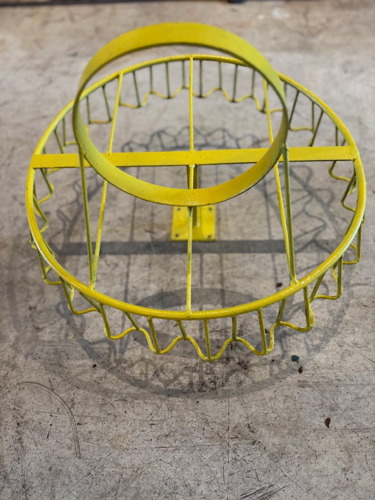 Vintage Yellow Wire Metal Wall-Mounted Basket Holders (Set of 2)