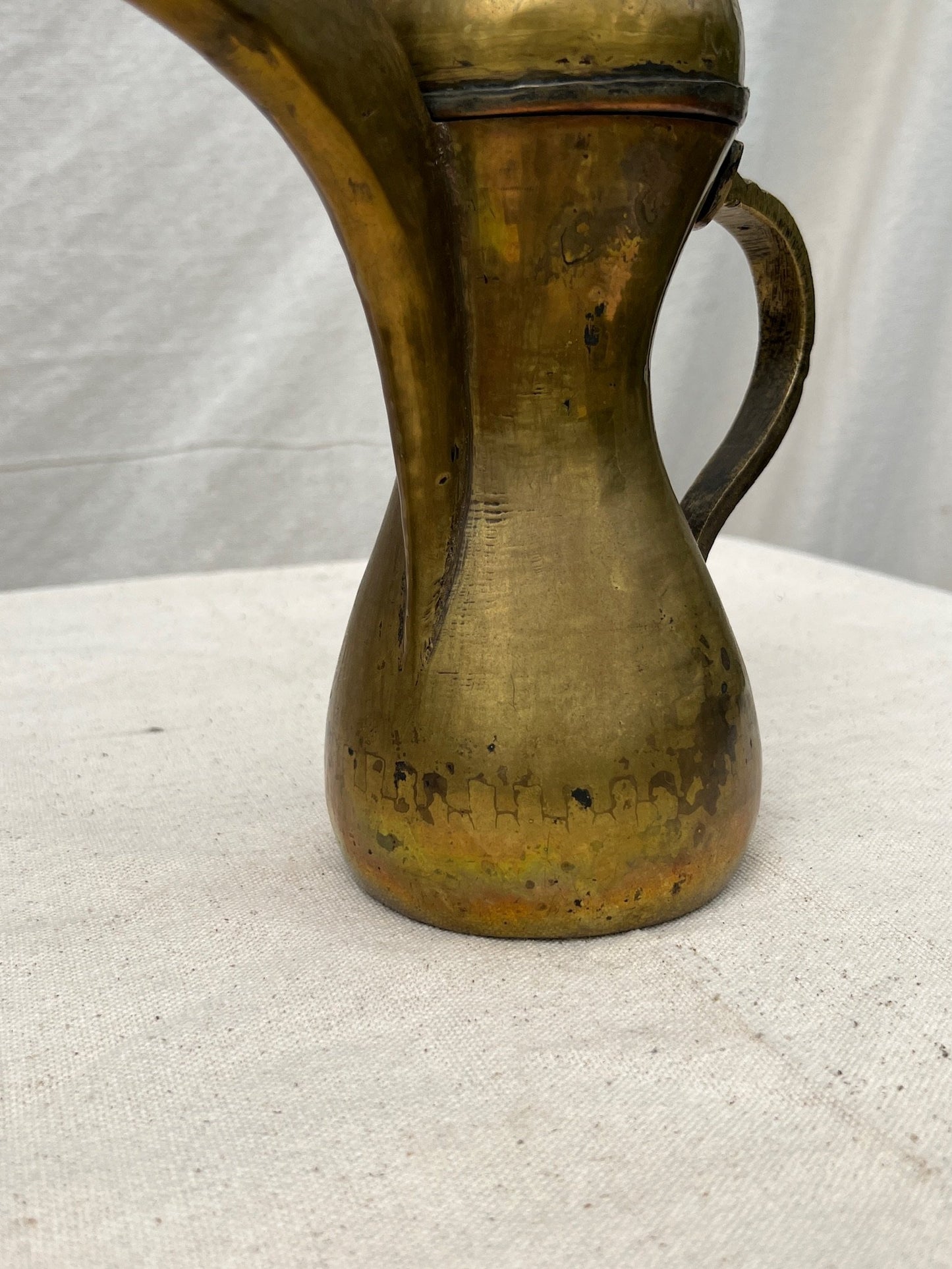 Antique Middle Eastern Dallah Arabic Brass Coffee Pot