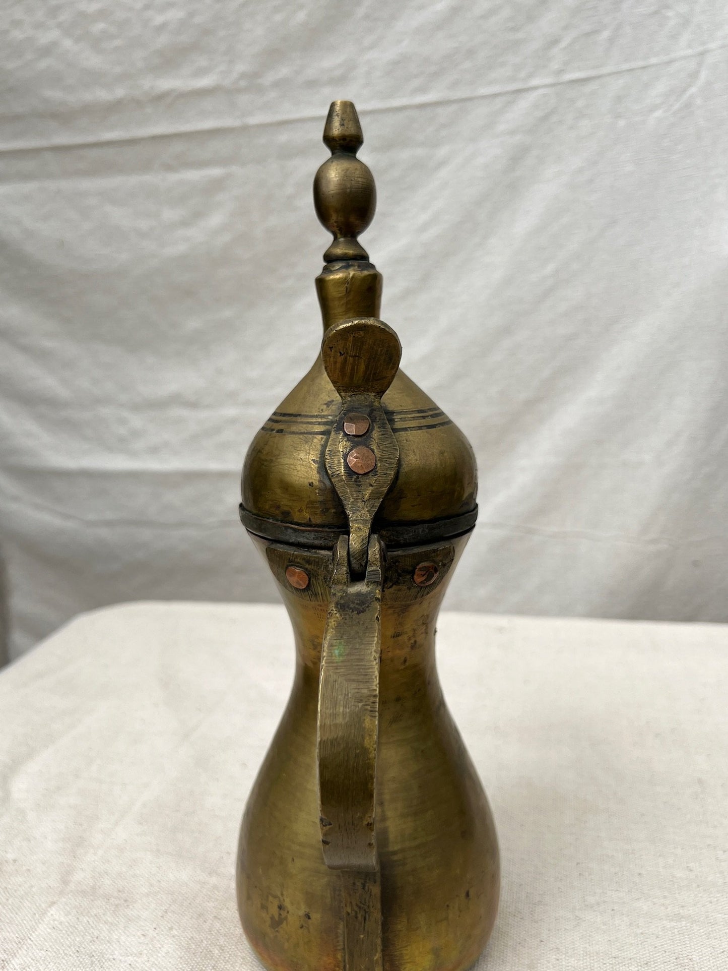 Antique Middle Eastern Dallah Arabic Brass Coffee Pot