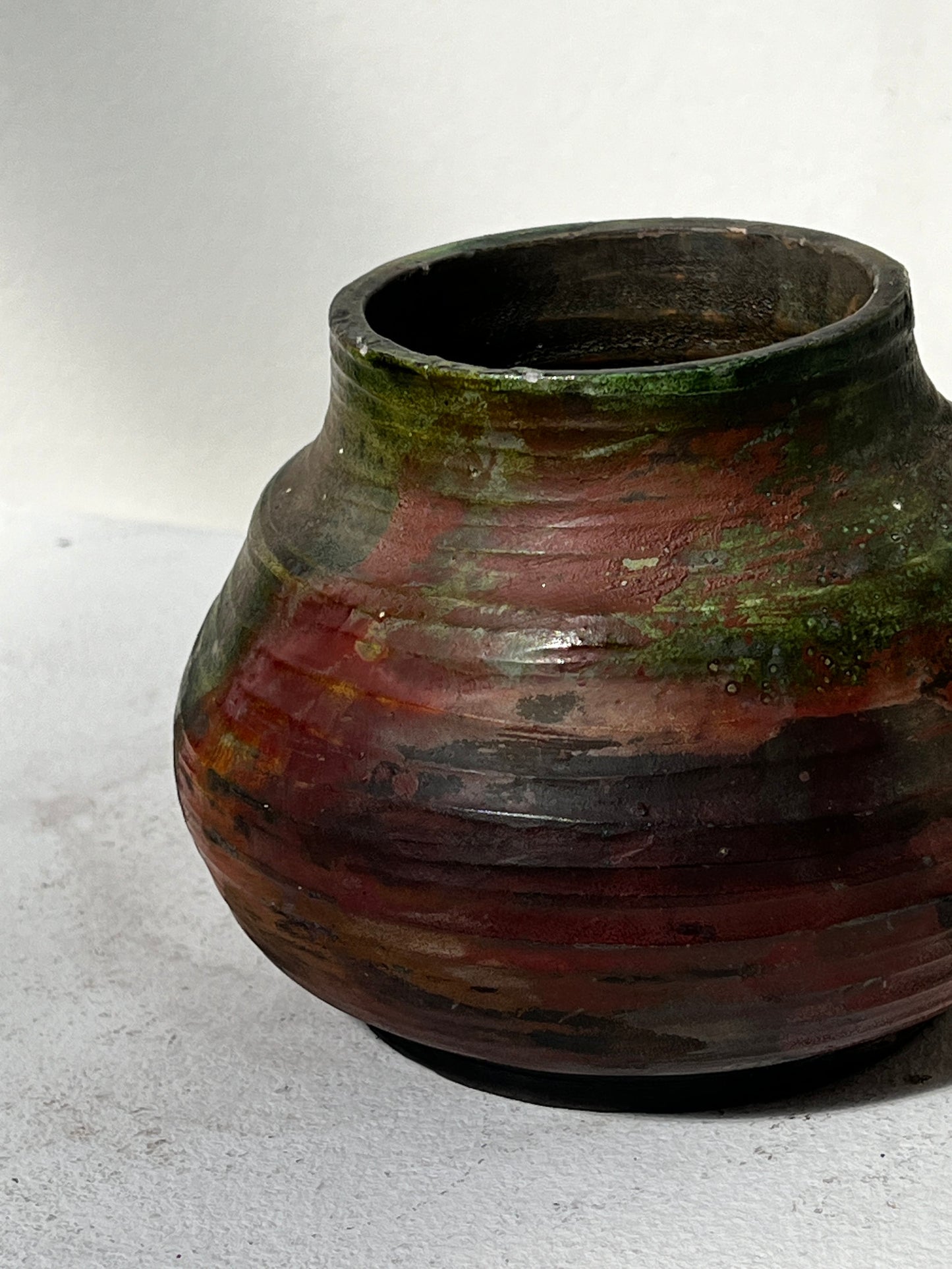Vintage Hand Crafted Ceramic Raku Vase Signed Billie Goldman