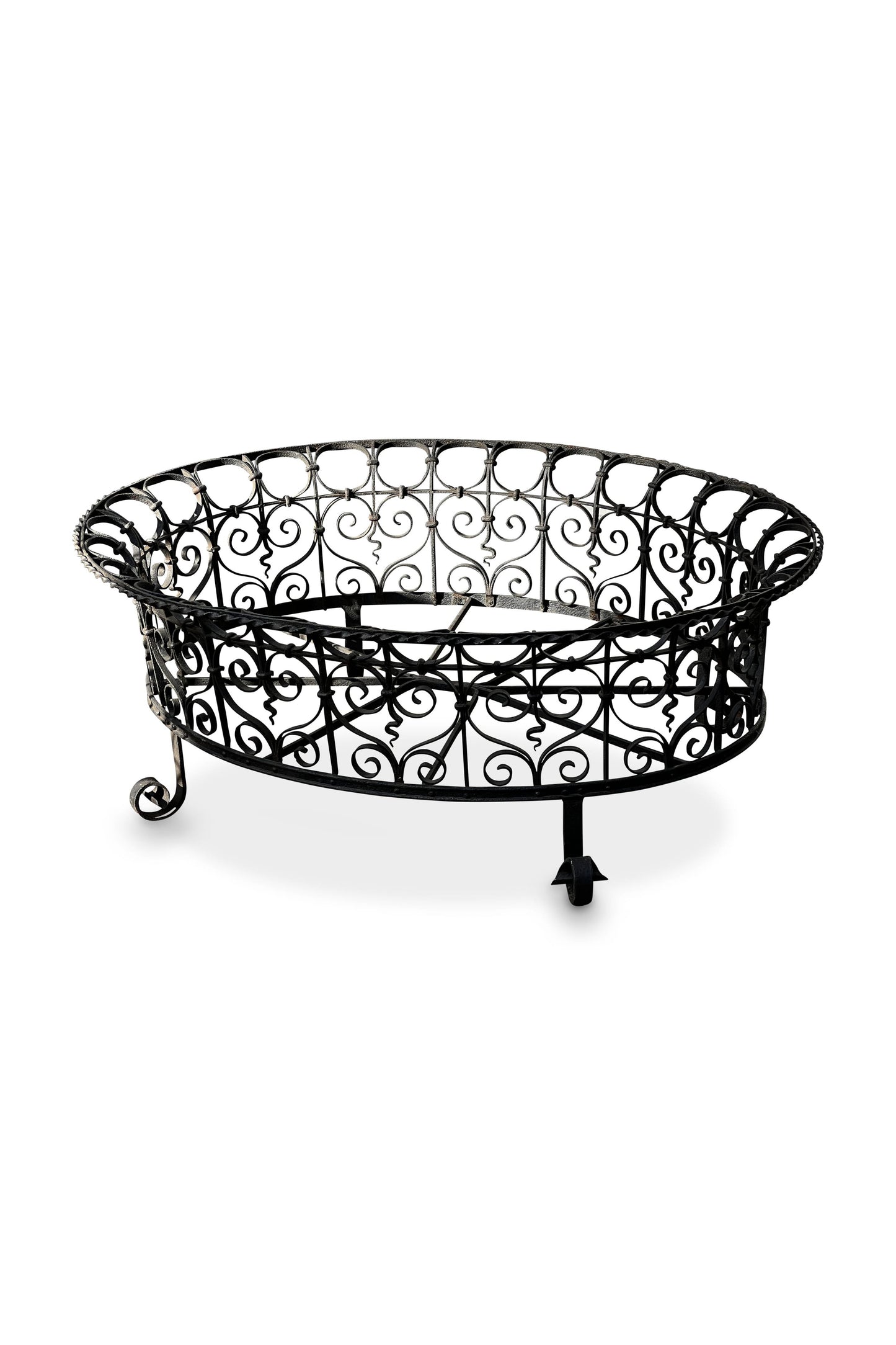 Victorian Oval Wrought Iron Plant Holder