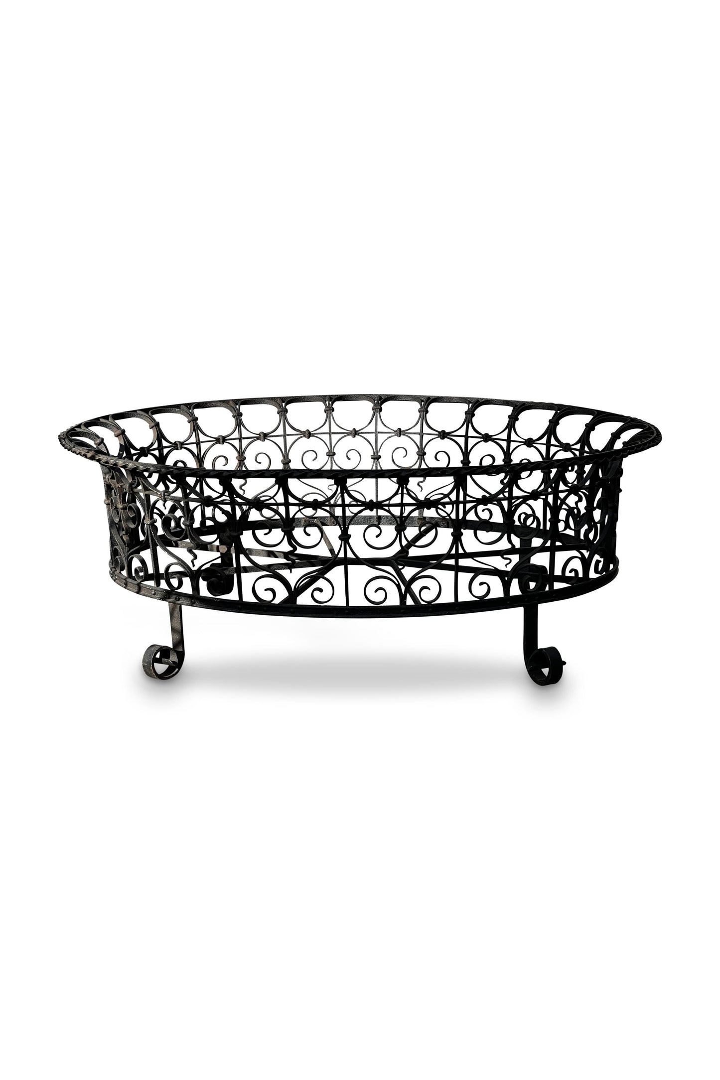 Victorian Oval Wrought Iron Plant Holder