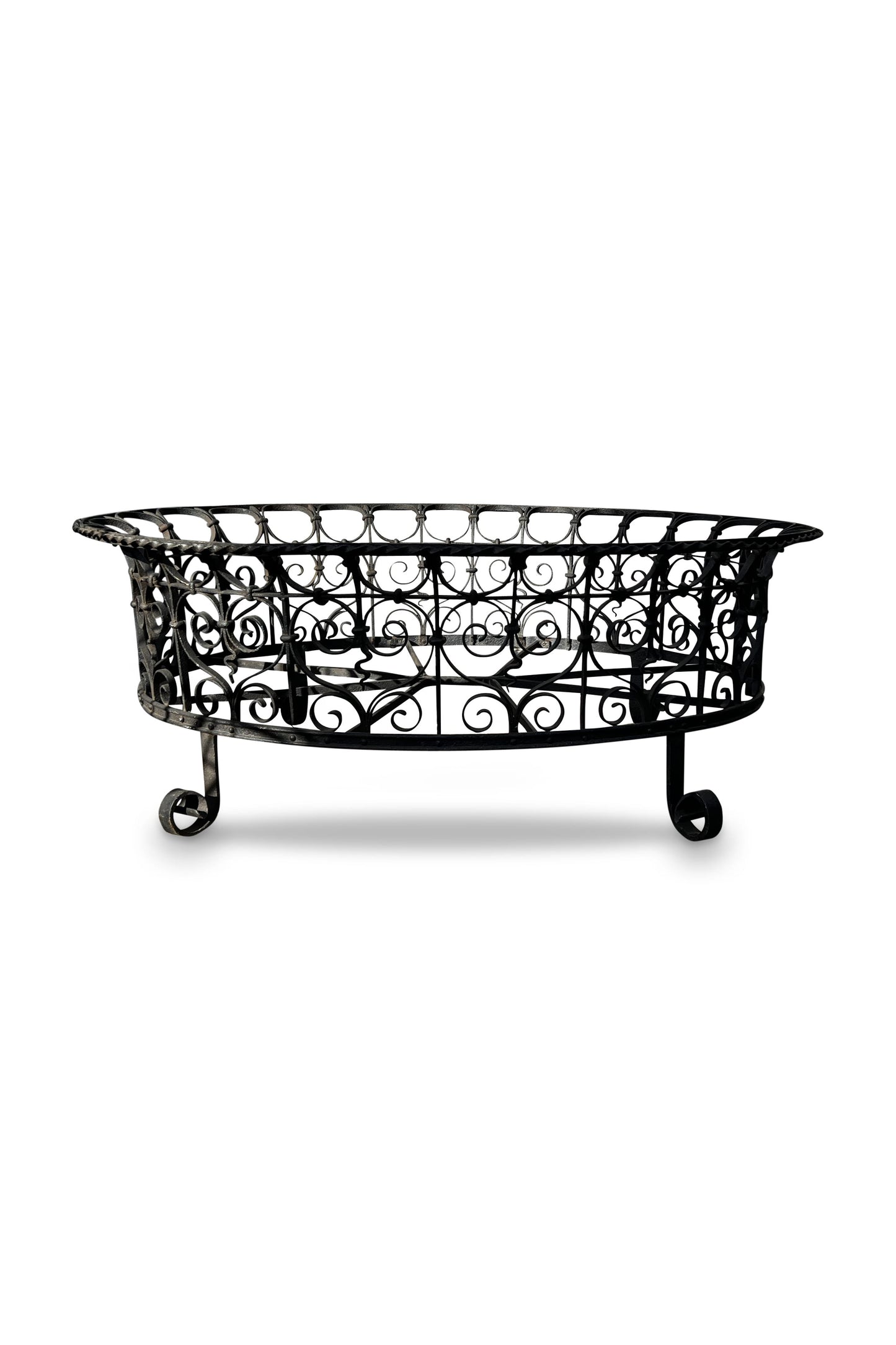 Victorian Oval Wrought Iron Plant Holder
