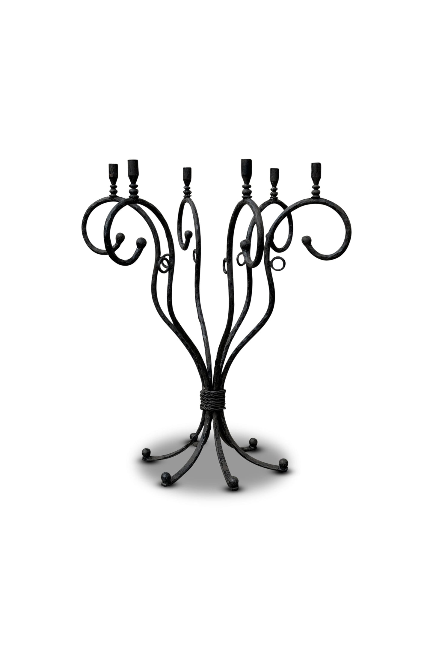 Vintage Scrolled Cast Iron Candelabrum