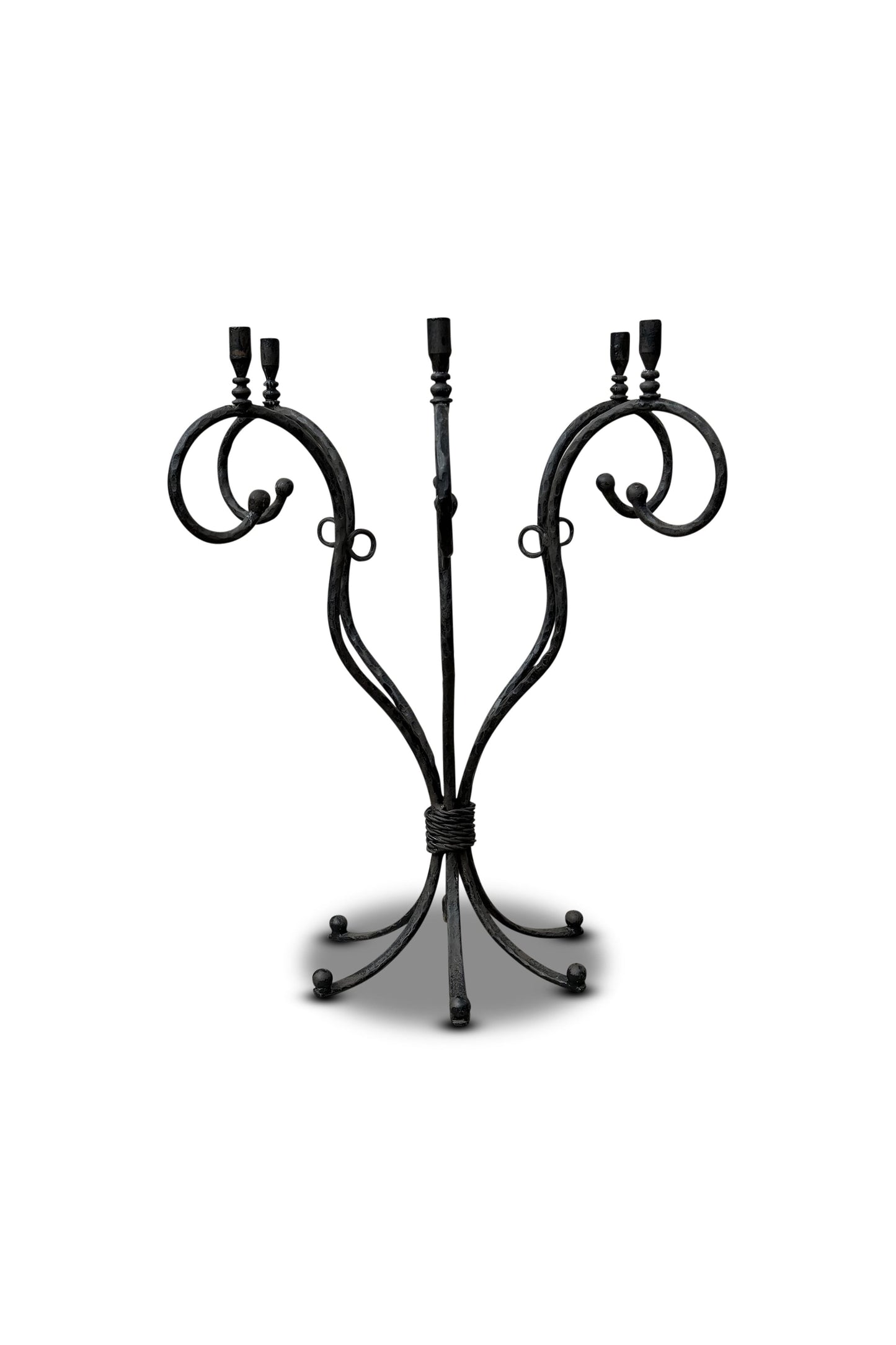 Vintage Scrolled Cast Iron Candelabrum