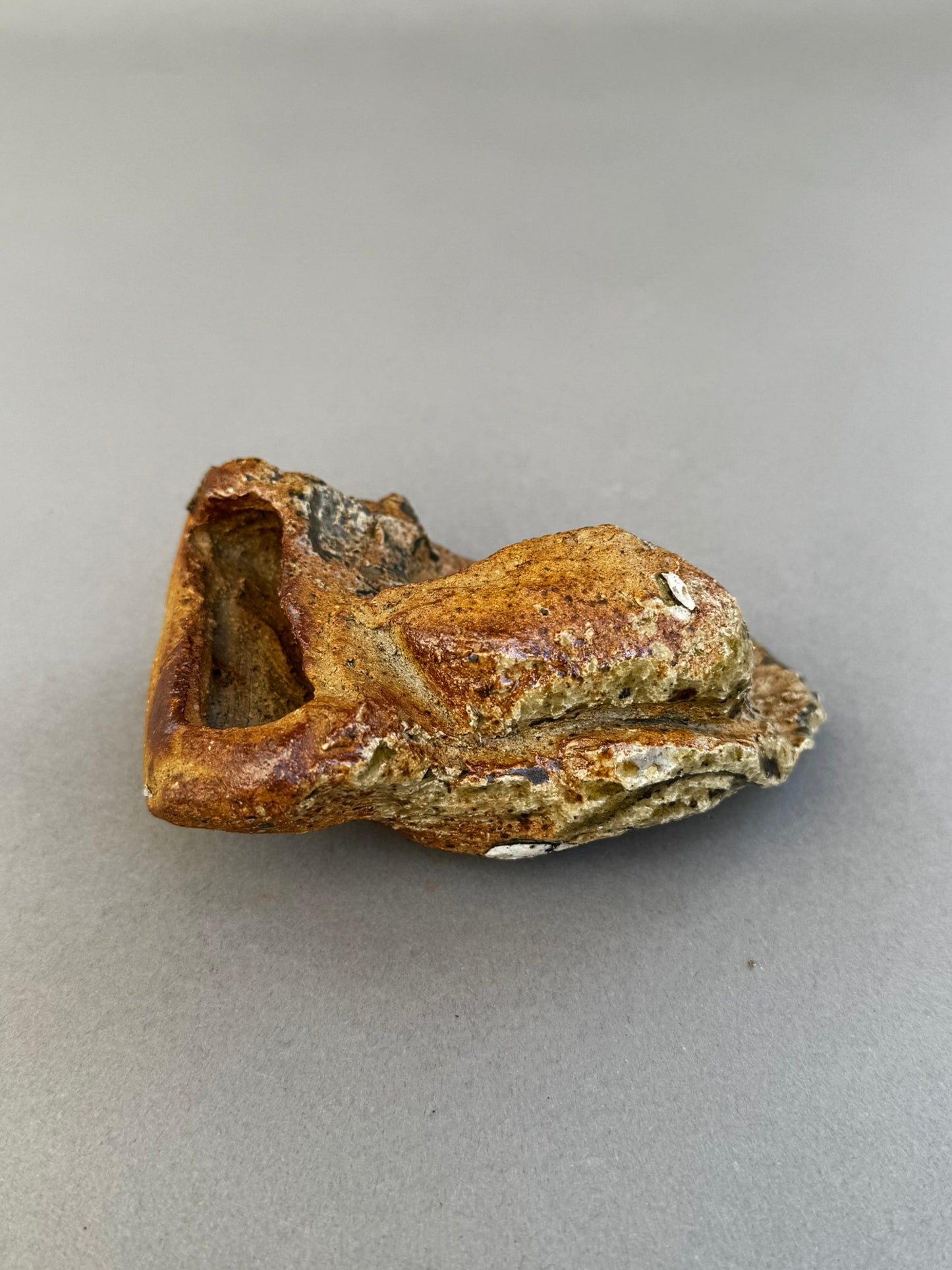 Hand-Formed Brutalist Ceramic Sculpture – Organic Abstract Studio Pottery, Textured Earth-Tone Glaze