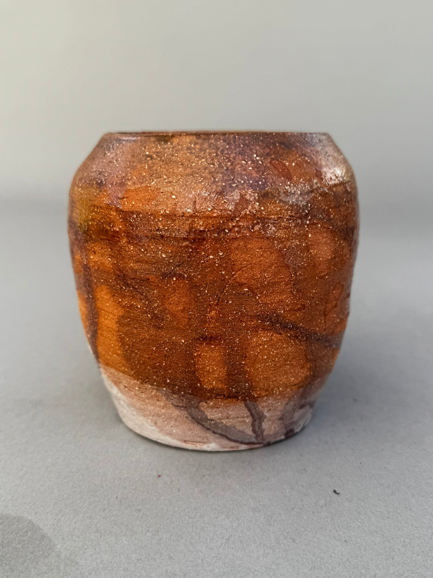 Signed Buhrandt Studio Art Pottery Cup – Handcrafted Abstract Glazed Stoneware Vessel