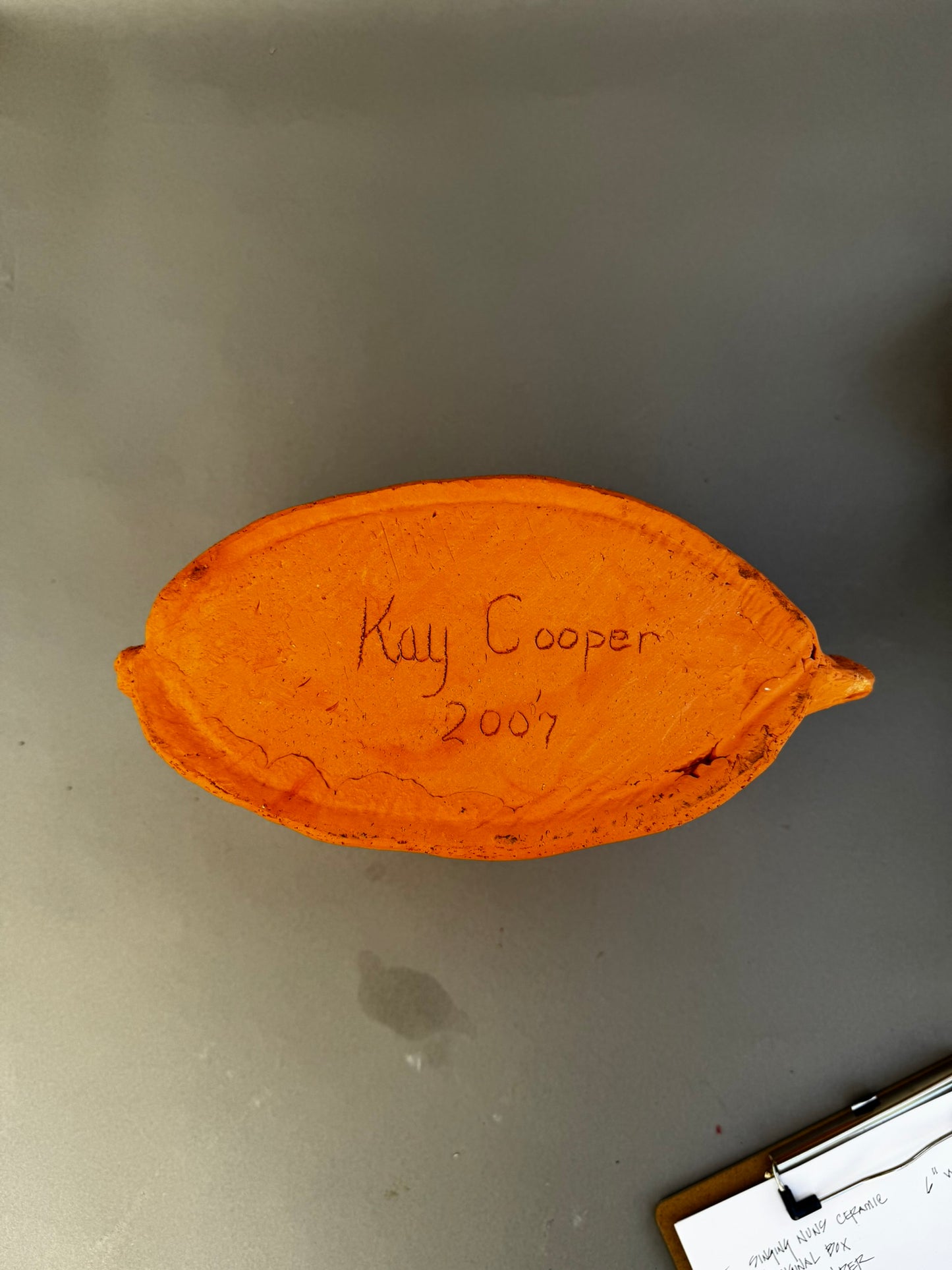 2007 Kay Cooper Handbuilt Sculptural Terracotta Vessel – Organic Textured Studio Pottery