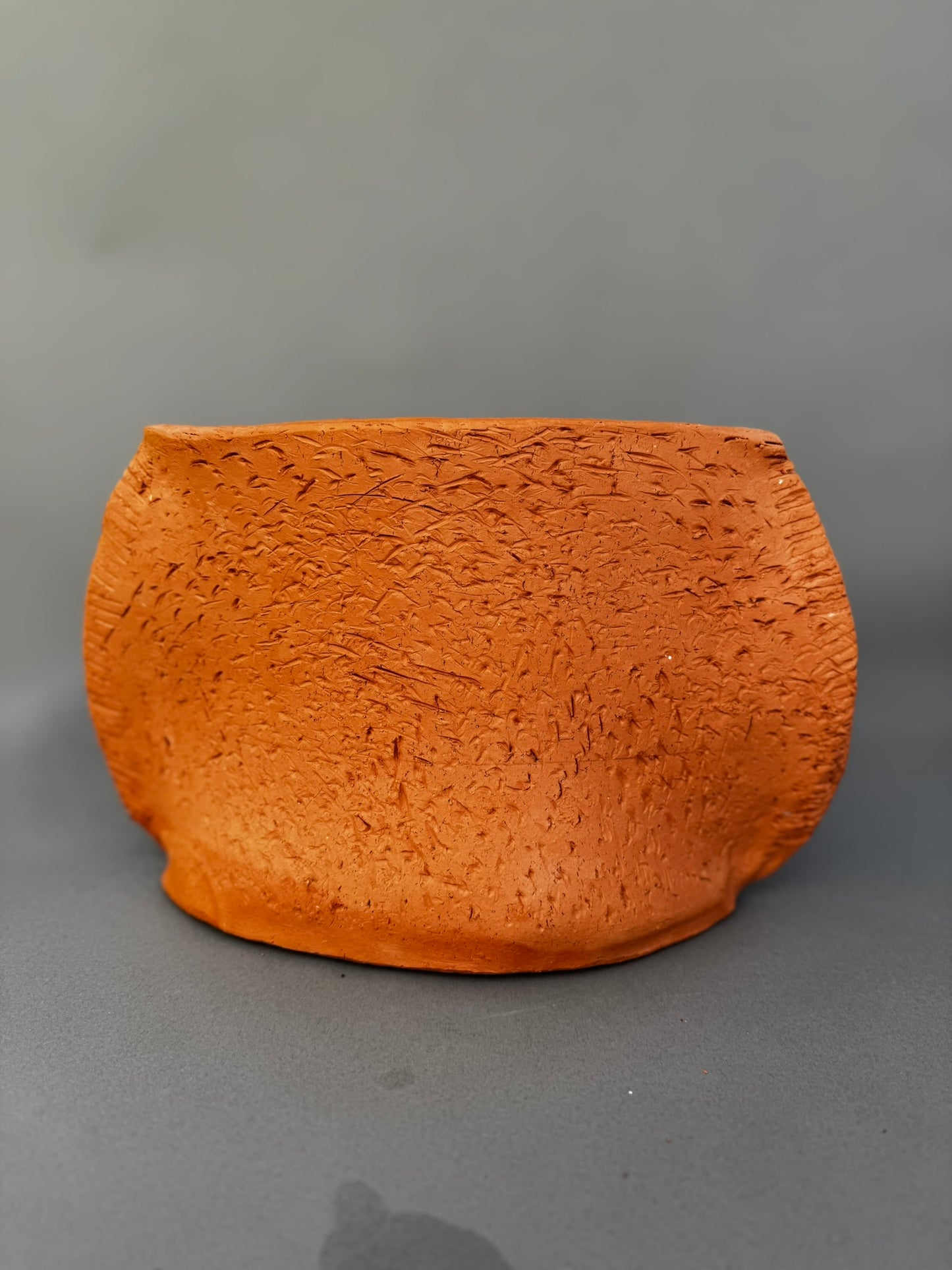 2007 Kay Cooper Handbuilt Sculptural Terracotta Vessel – Organic Textured Studio Pottery