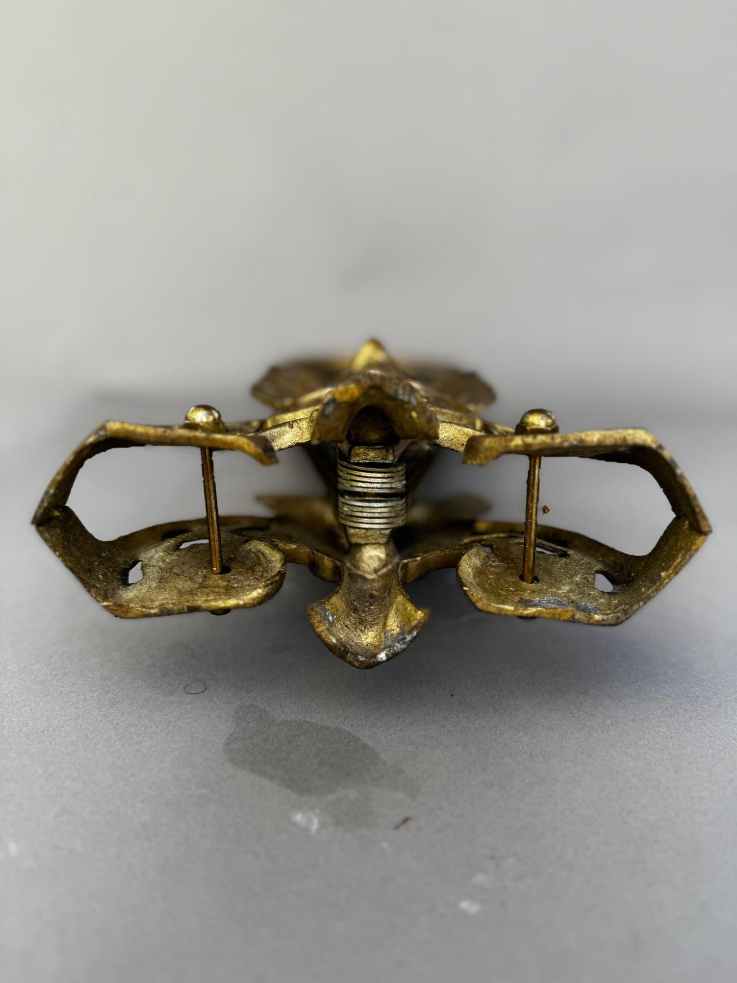 Antique Brass Griffin & Peacock Folding Fire Guard – Edwardian Fireplace c.1900s