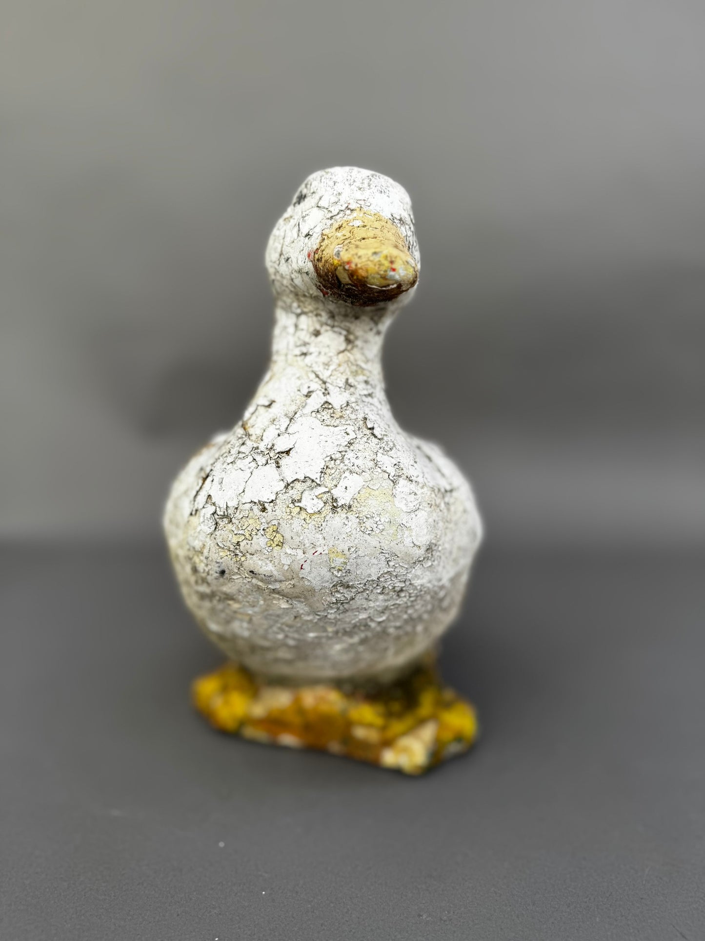 Weathered Vintage Concrete Duck Garden Sculpture – Rustic Folk Art Décor