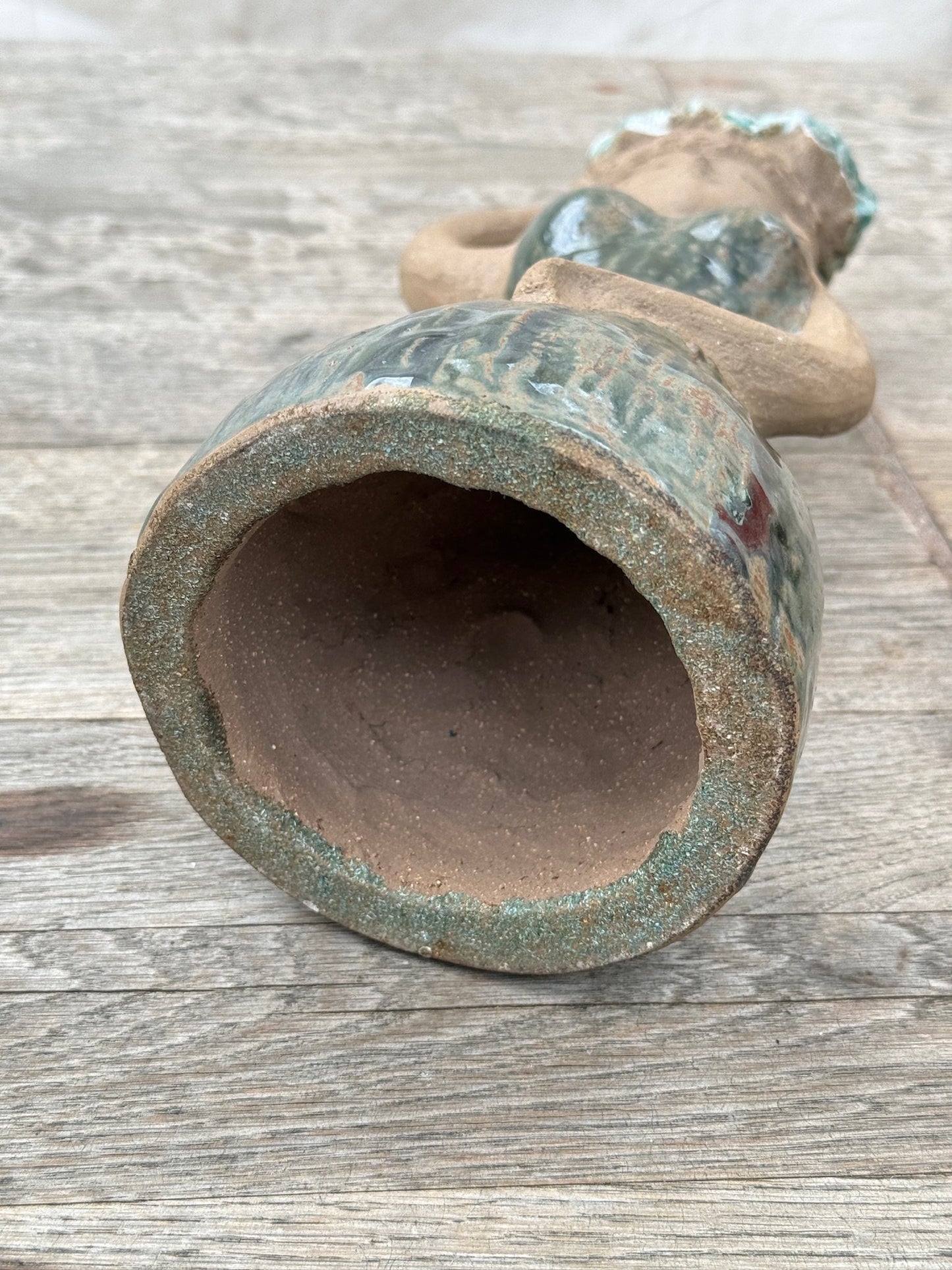 Vintage Stoneware Hungarian Mermaid Figurine Candle Holder