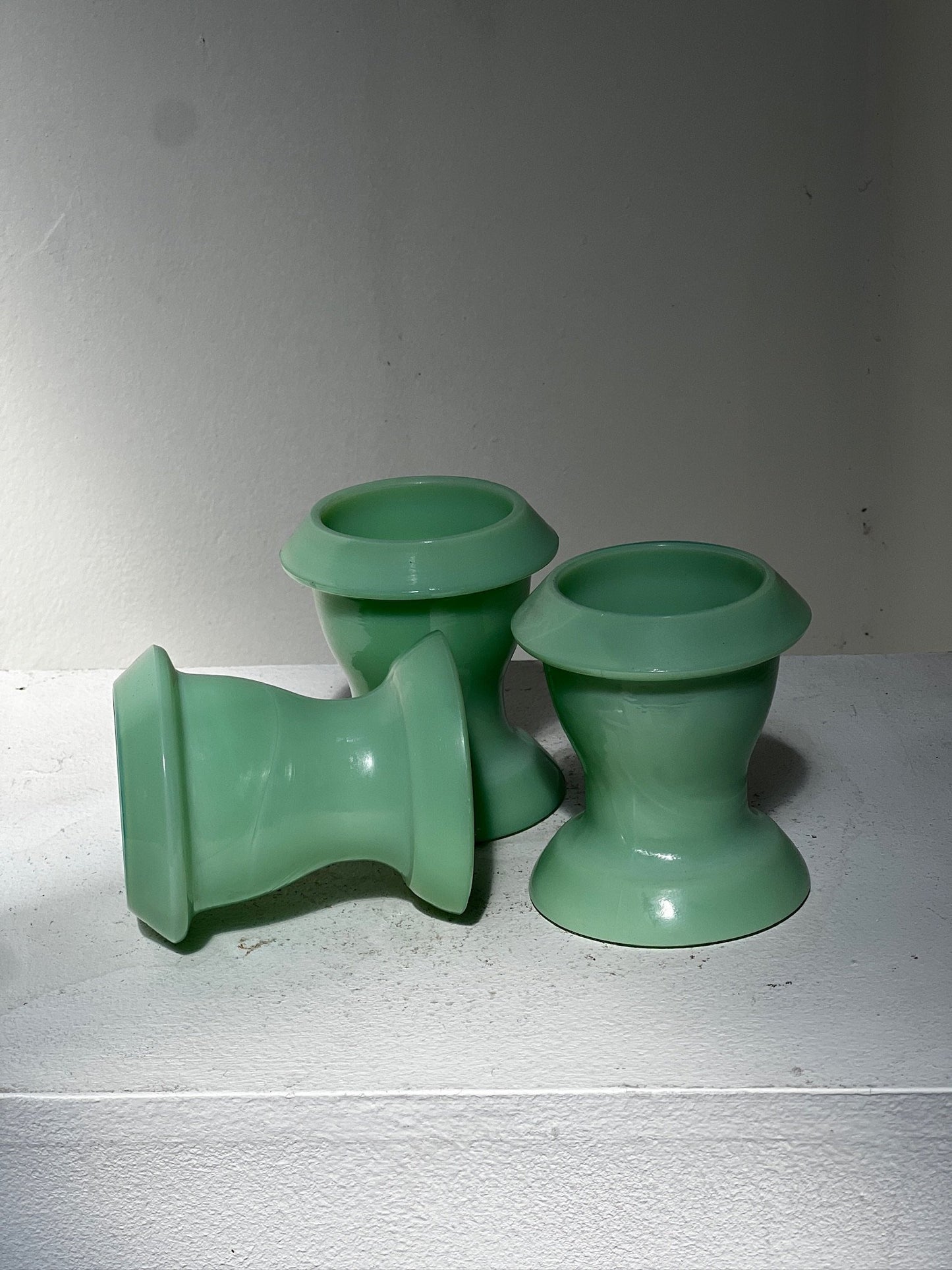 Vintage Teal Jadeite Egg Cup (Set of 3)