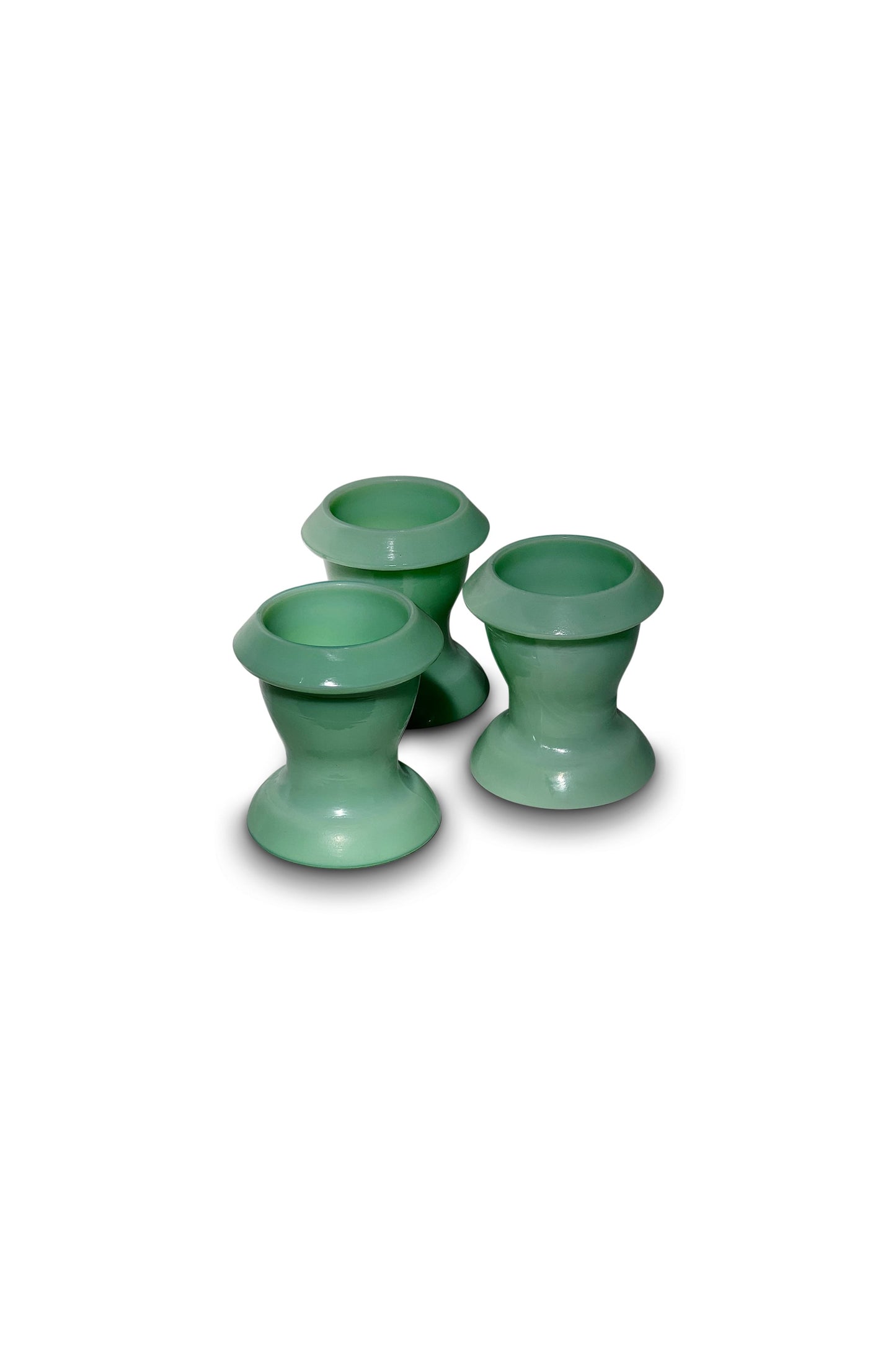 Vintage Teal Jadeite Egg Cup (Set of 3)