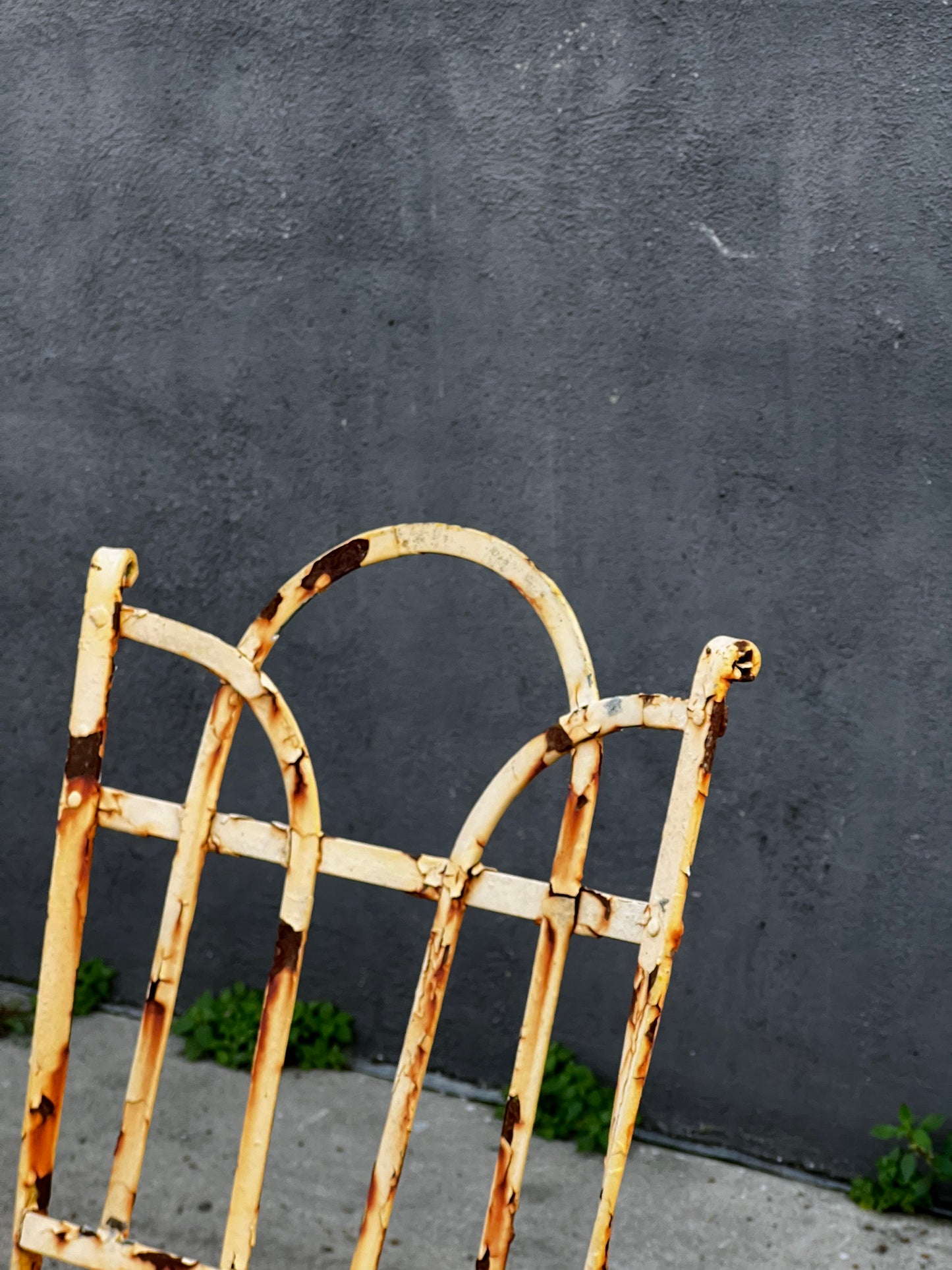 French Antique Metal Iron Wood Folding Bistro Garden Chair Set of 4