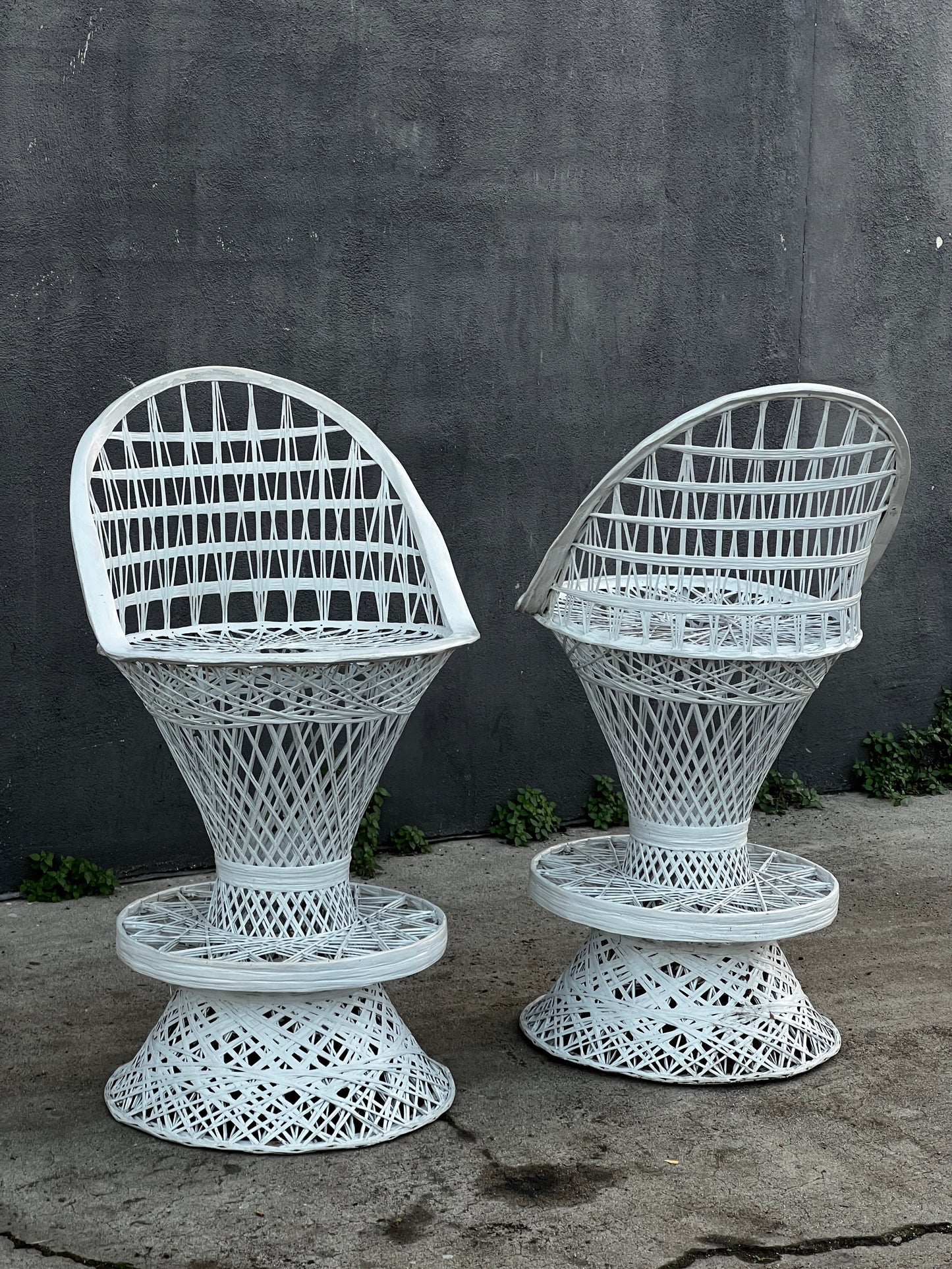 Pair of Russell Woodard Spun Fiberglass Bar Stools