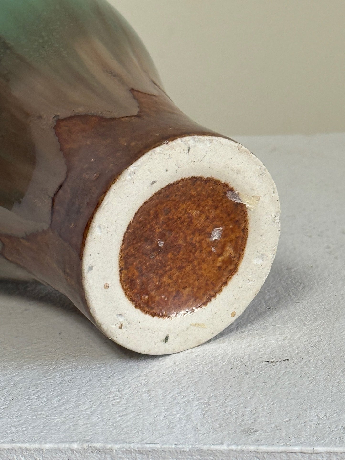 Handmade Drip Glaze Ceramic Vase with ruffled Rim