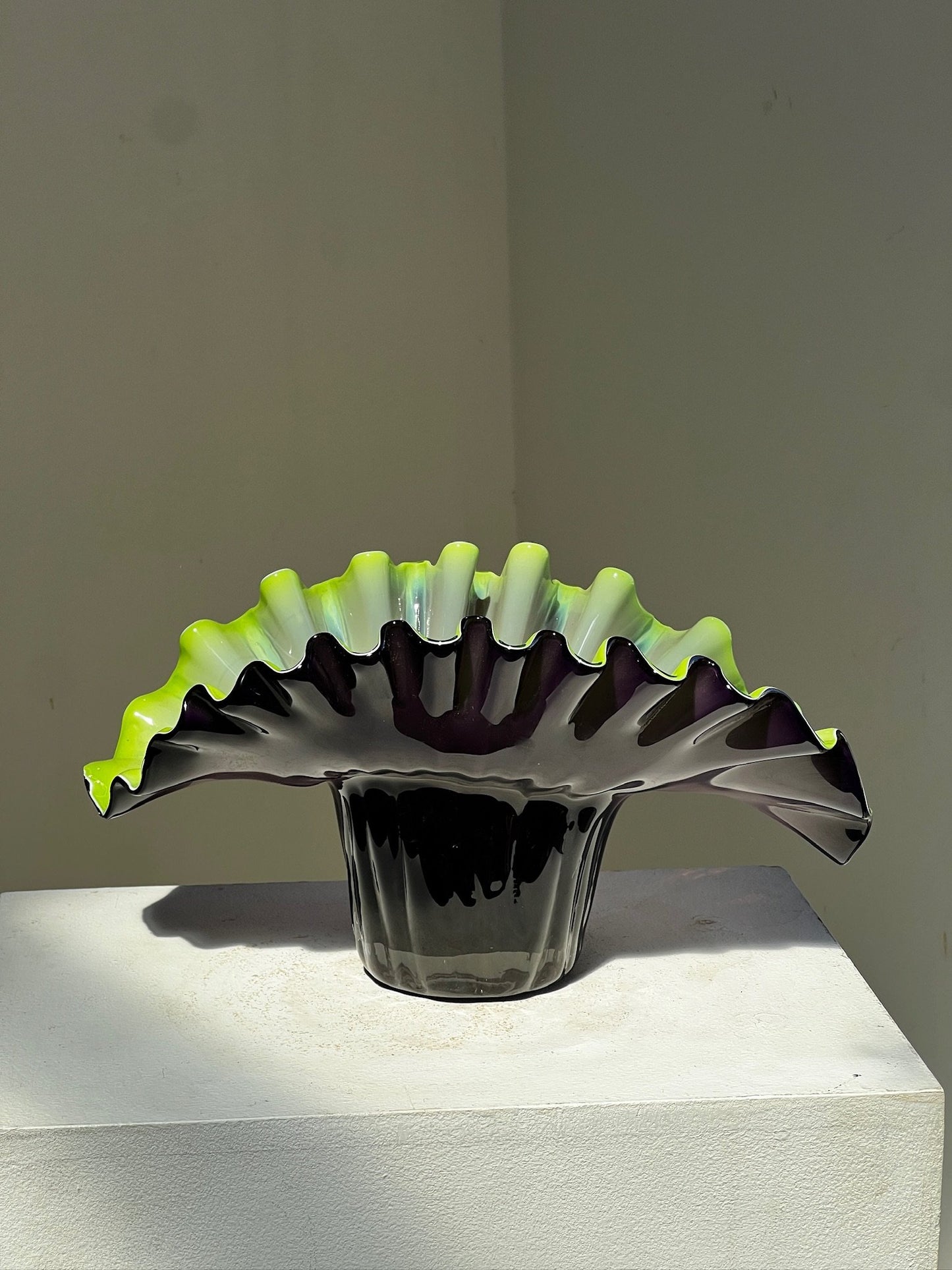 Large 1960s Murano Style Art Glass Vase