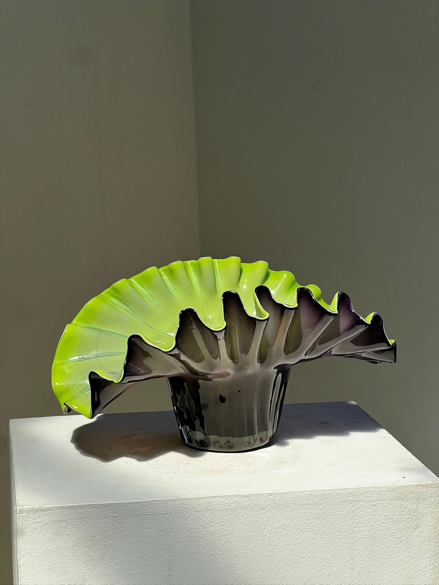 Large 1960s Murano Style Art Glass Vase