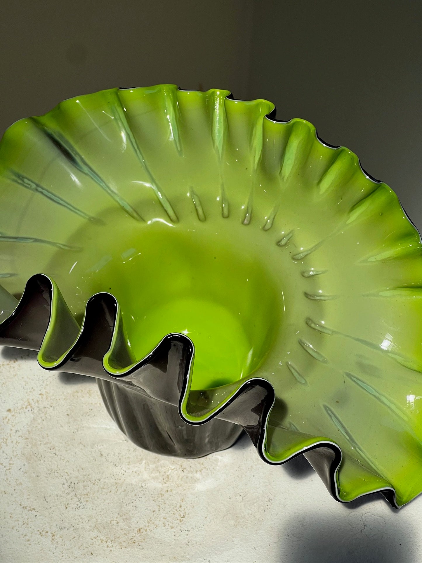 Large 1960s Murano Style Art Glass Vase
