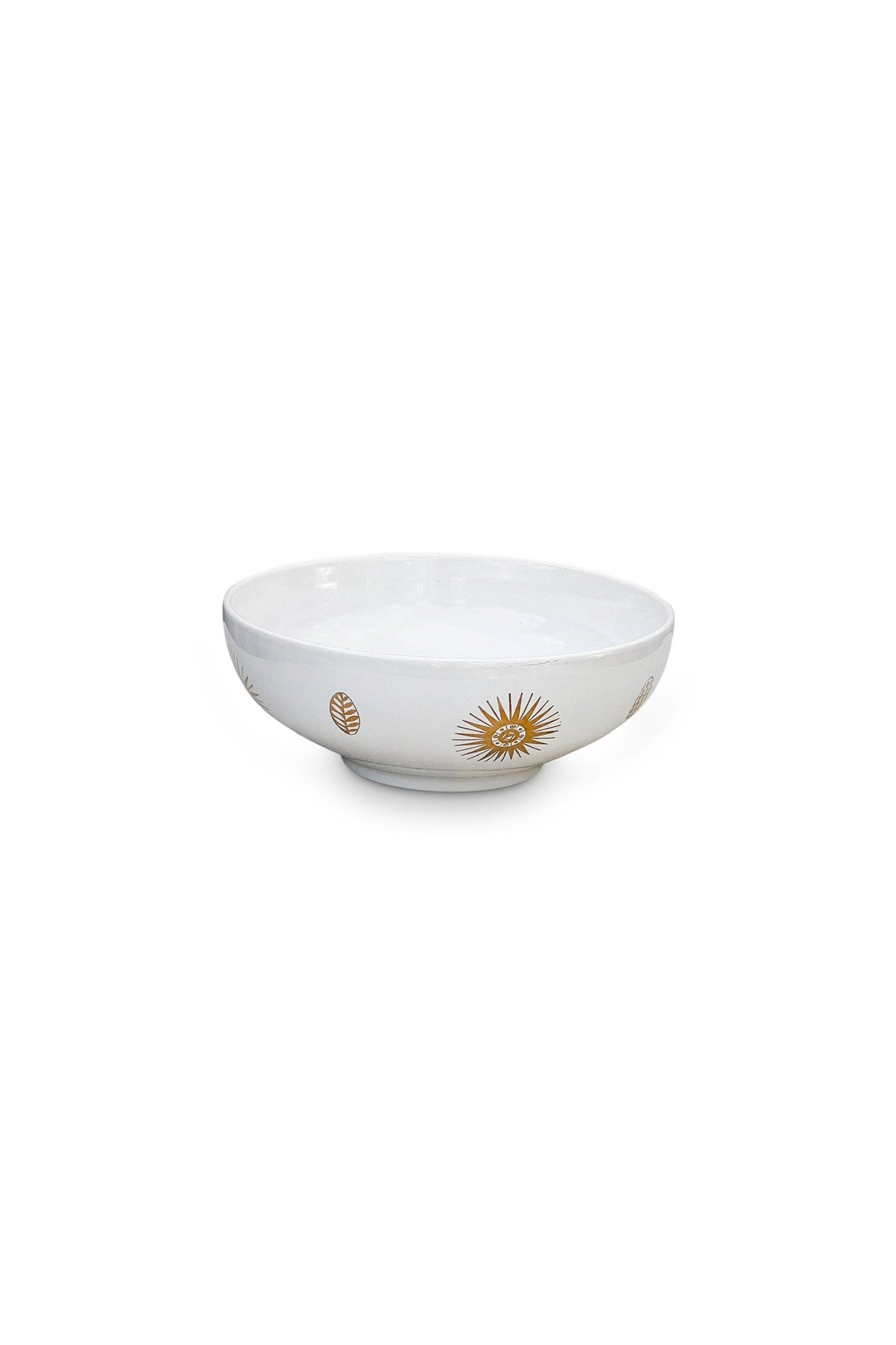 George Briard Ceramic White and Gold Sunburst Bowl