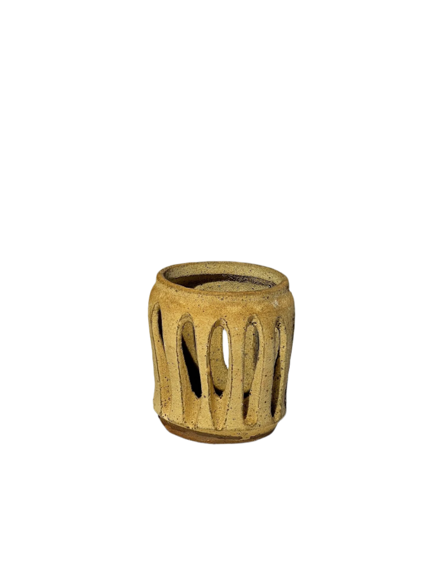 Slab pottery, lantern with organic openings