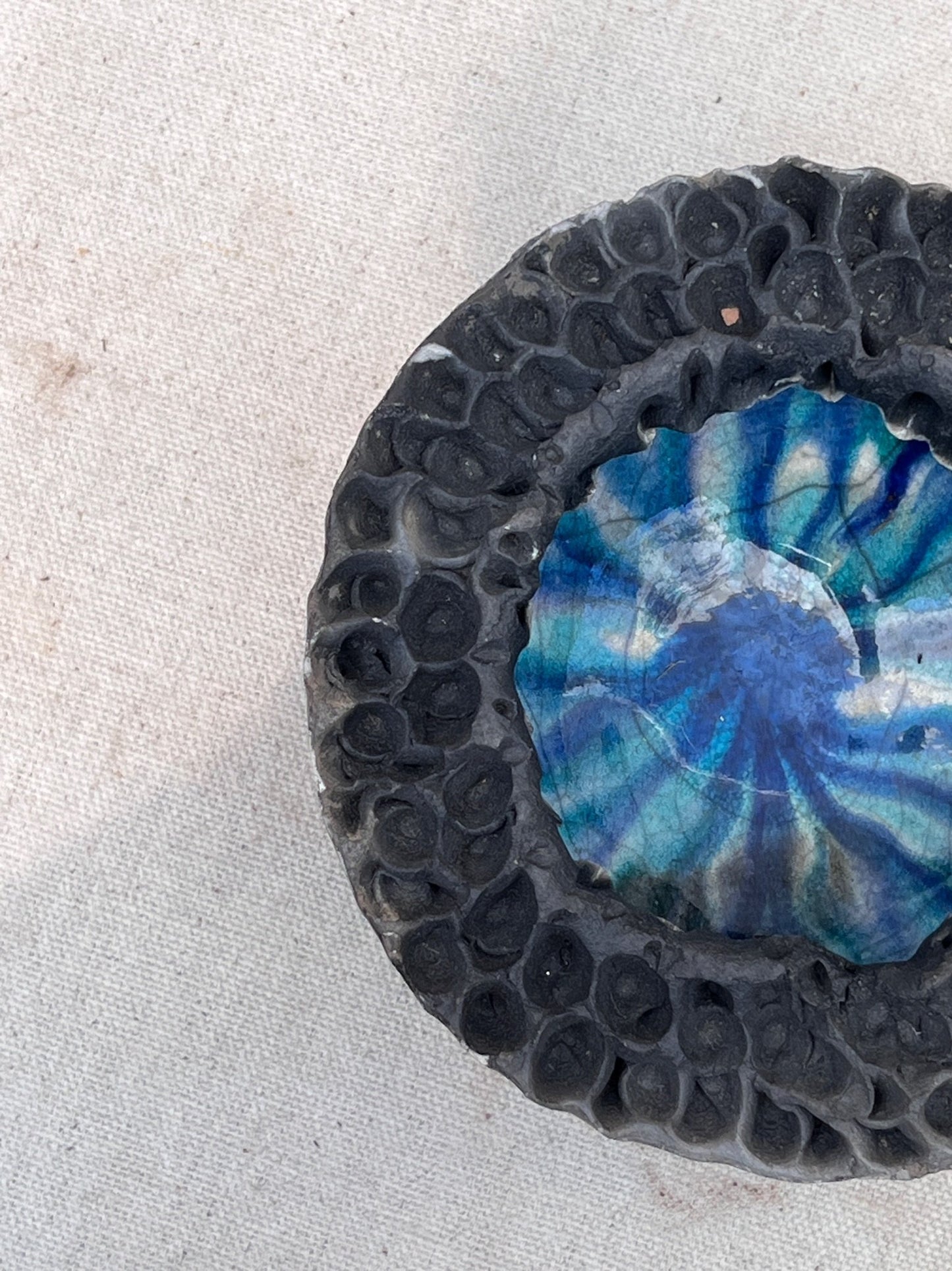 Vintage Volcanic Crater Raku Lava Bowl by Hutch Ceramics Maui