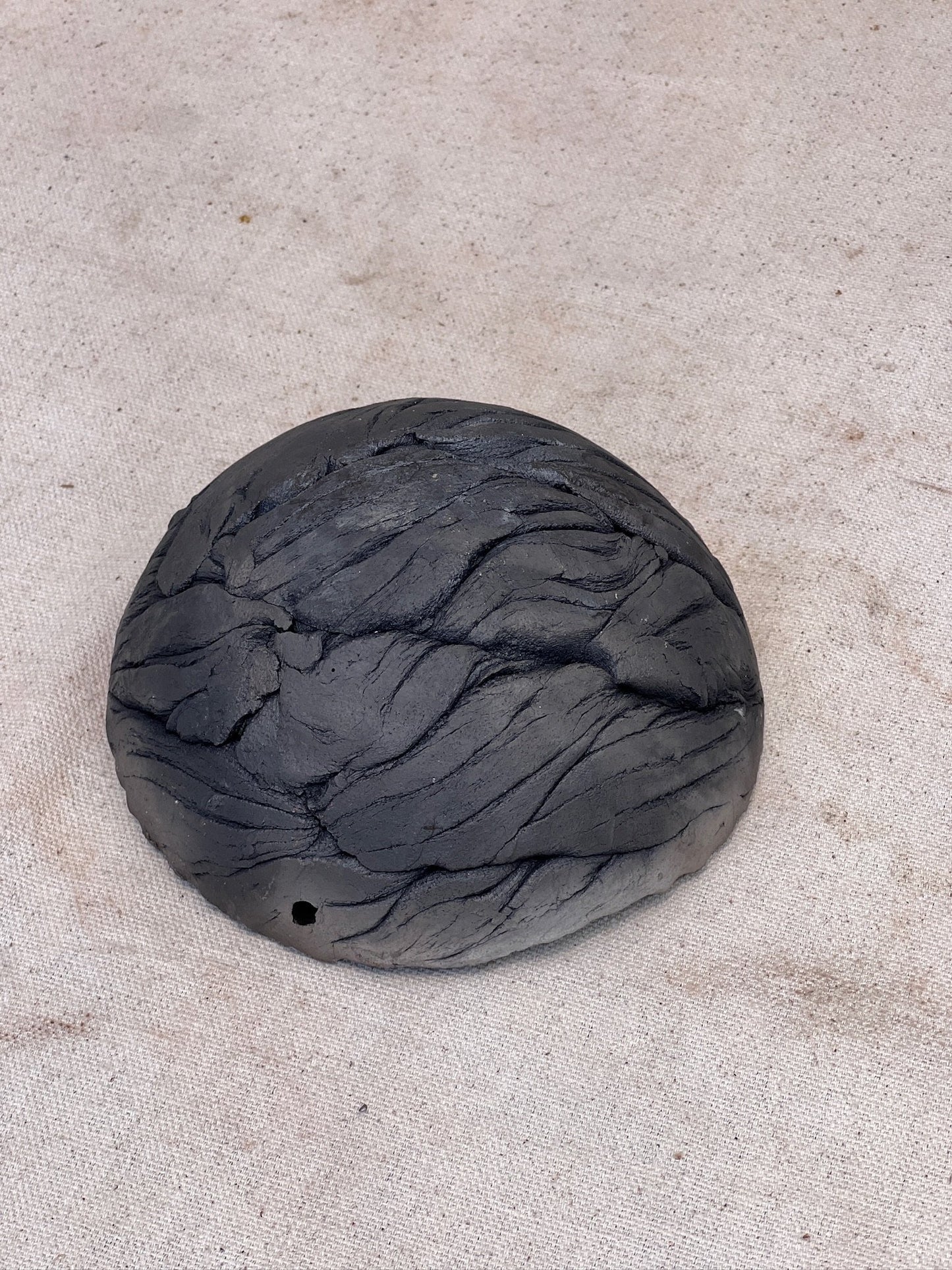 Vintage Volcanic Crater Raku Lava Bowl by Hutch Ceramics Maui