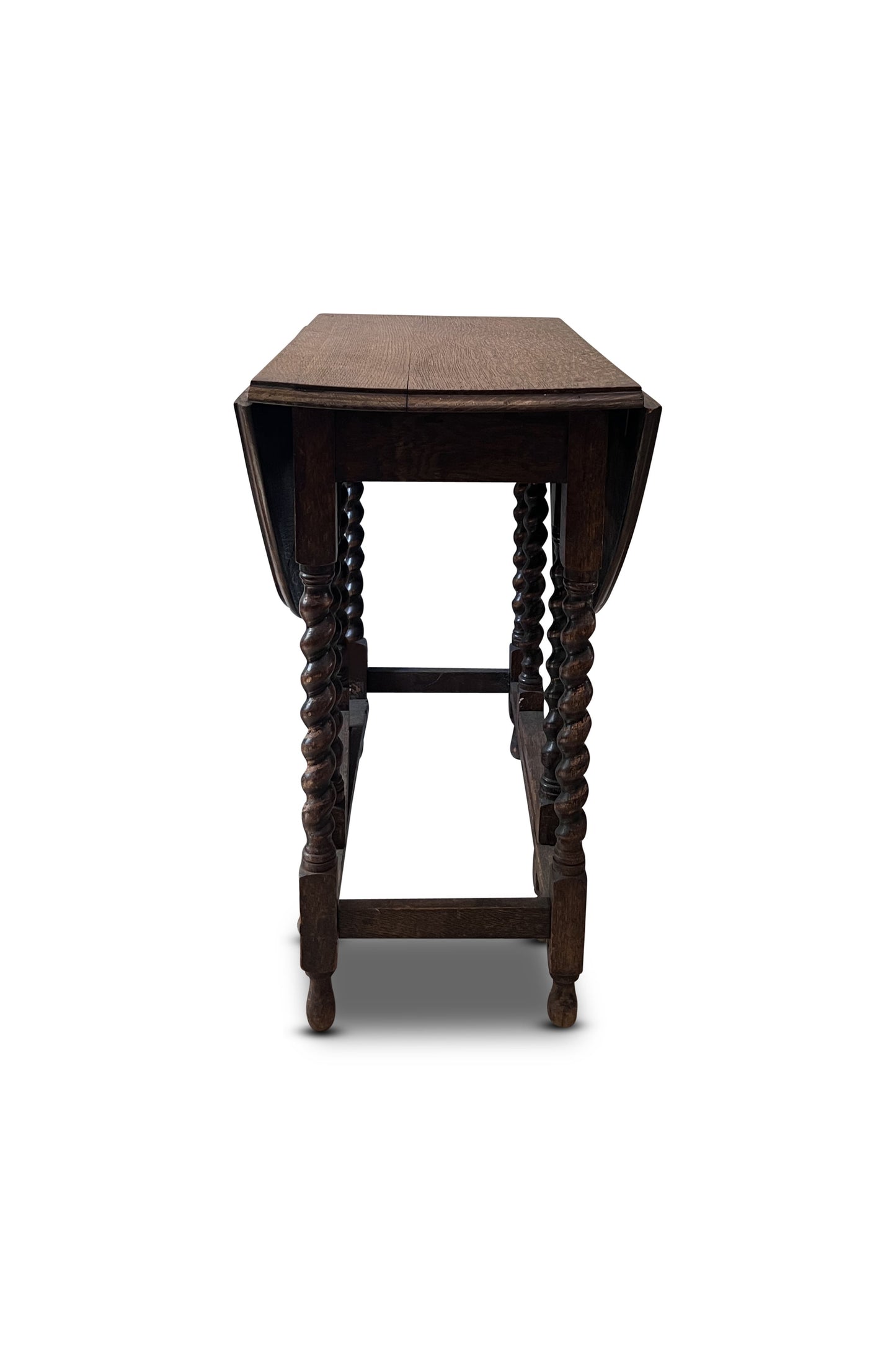 Antique Jacobean Style English Oak Drop Leaf Table