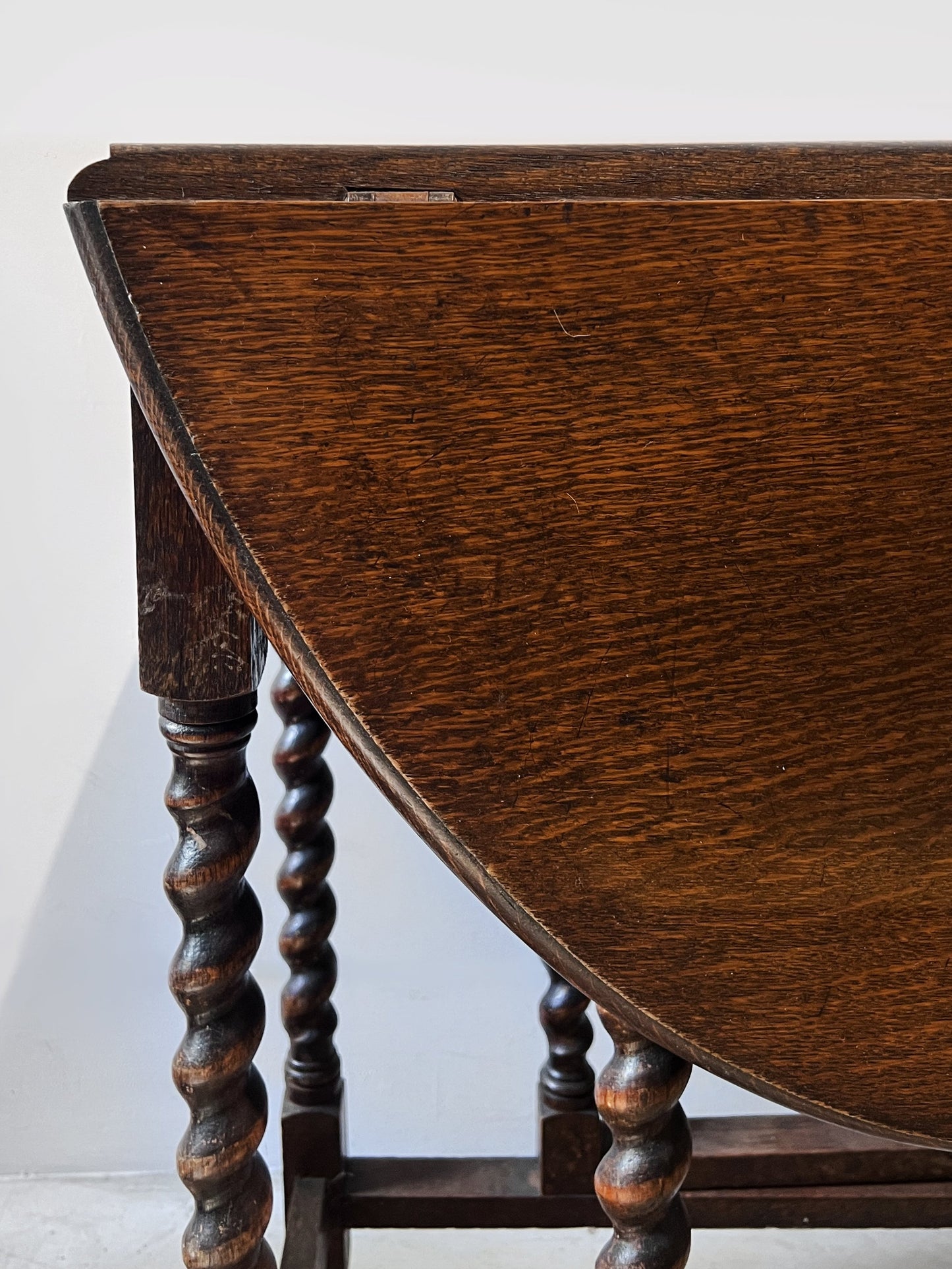 Antique Jacobean Style English Oak Drop Leaf Table