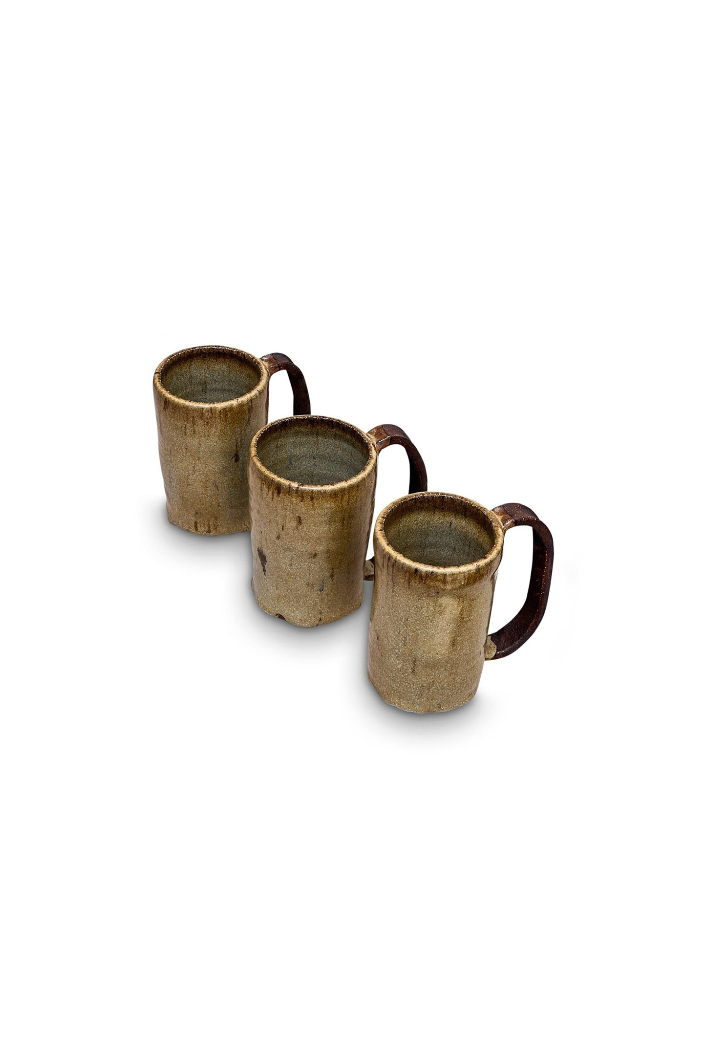 Vintage Earth Tone Ceramic Mug Set (3 pieces)